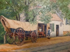 Vintage Williamsburg Virginia Oil Painting; listed artist Henry Fritz, ca 1950