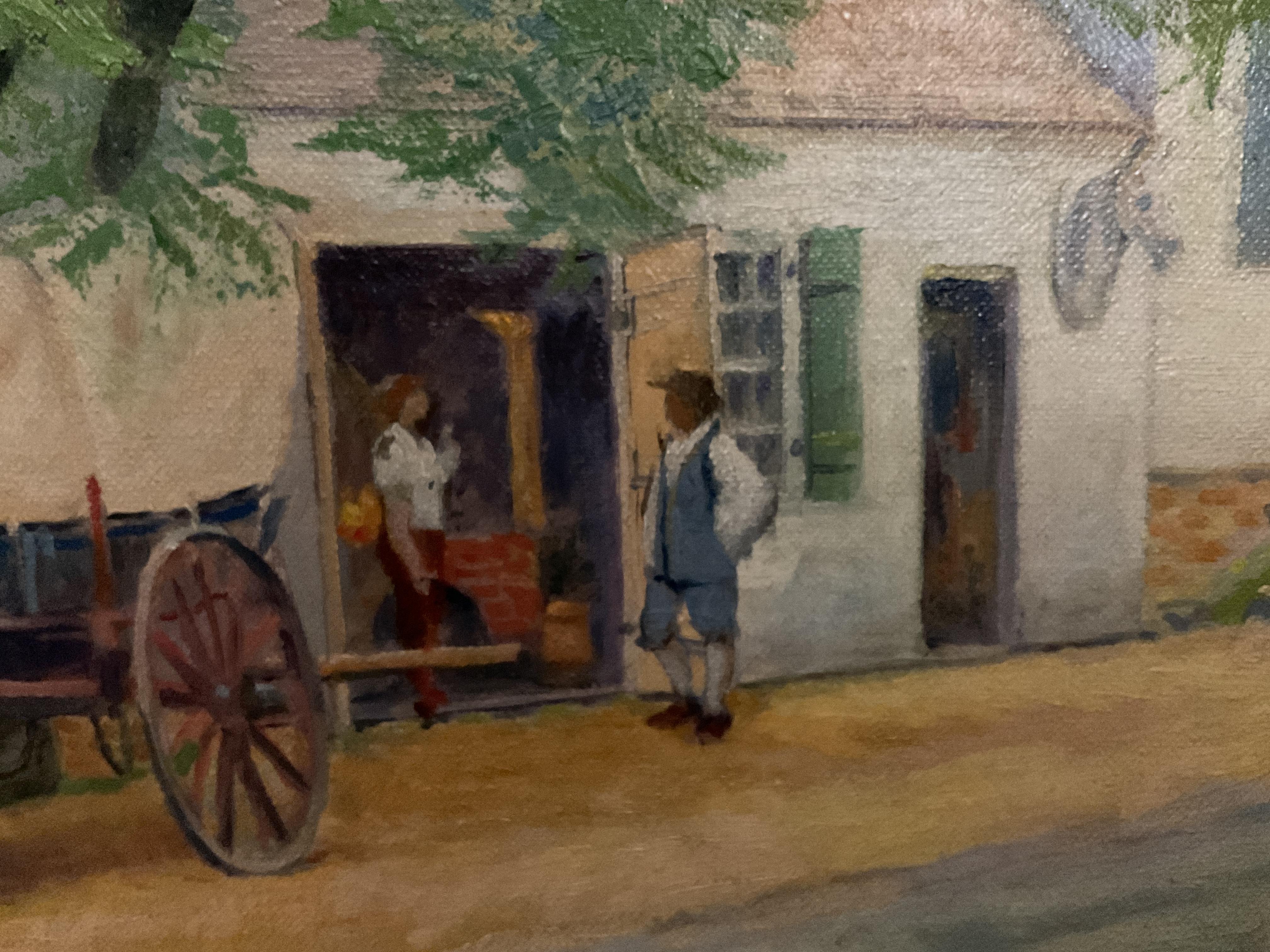 Vintage Williamsburg Virginia, Ölgemälde, Vintage, Ölgemälde; gelisteter Künstler Henry Fritz, ca. 1950 (Post-Impressionismus), Painting, von Henry Eugene Fritz