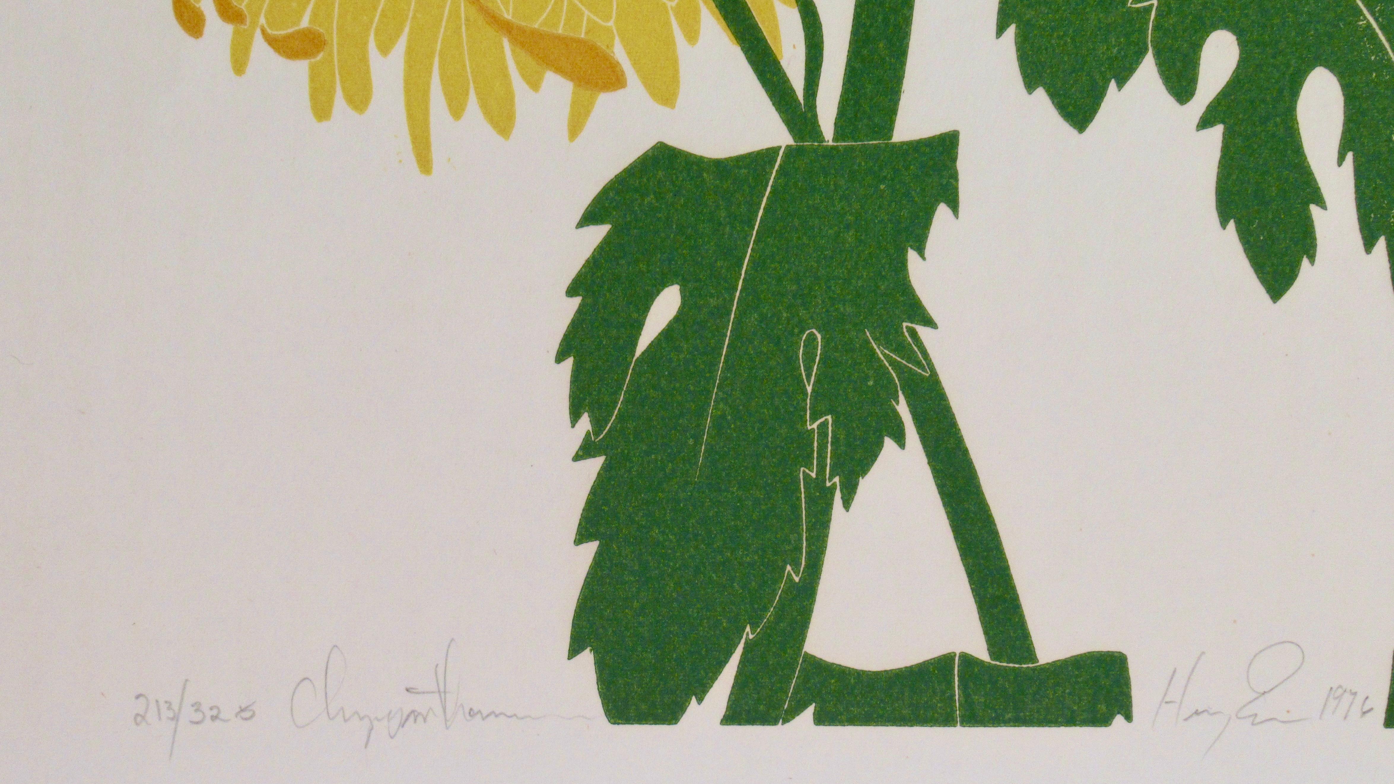 chrysanthemum - American Realist Print by Henry Evans