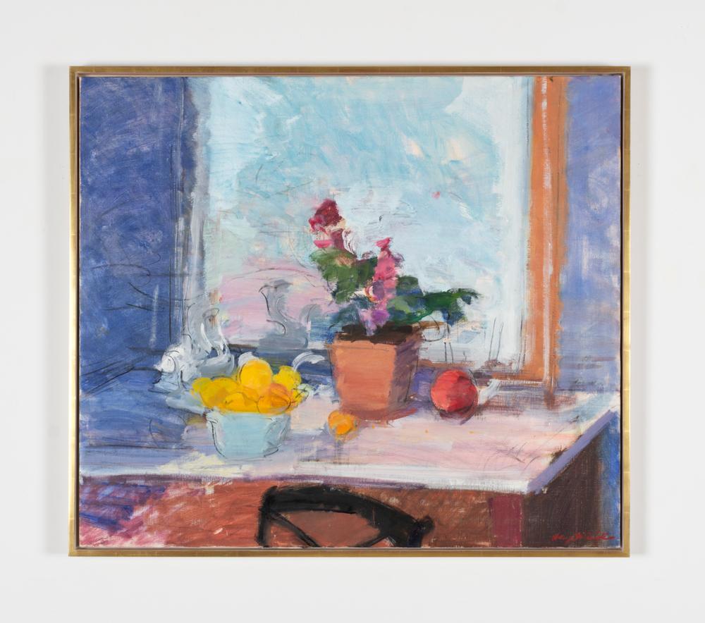 Still Life with Cyclamen - Painting by Henry Finkelstein