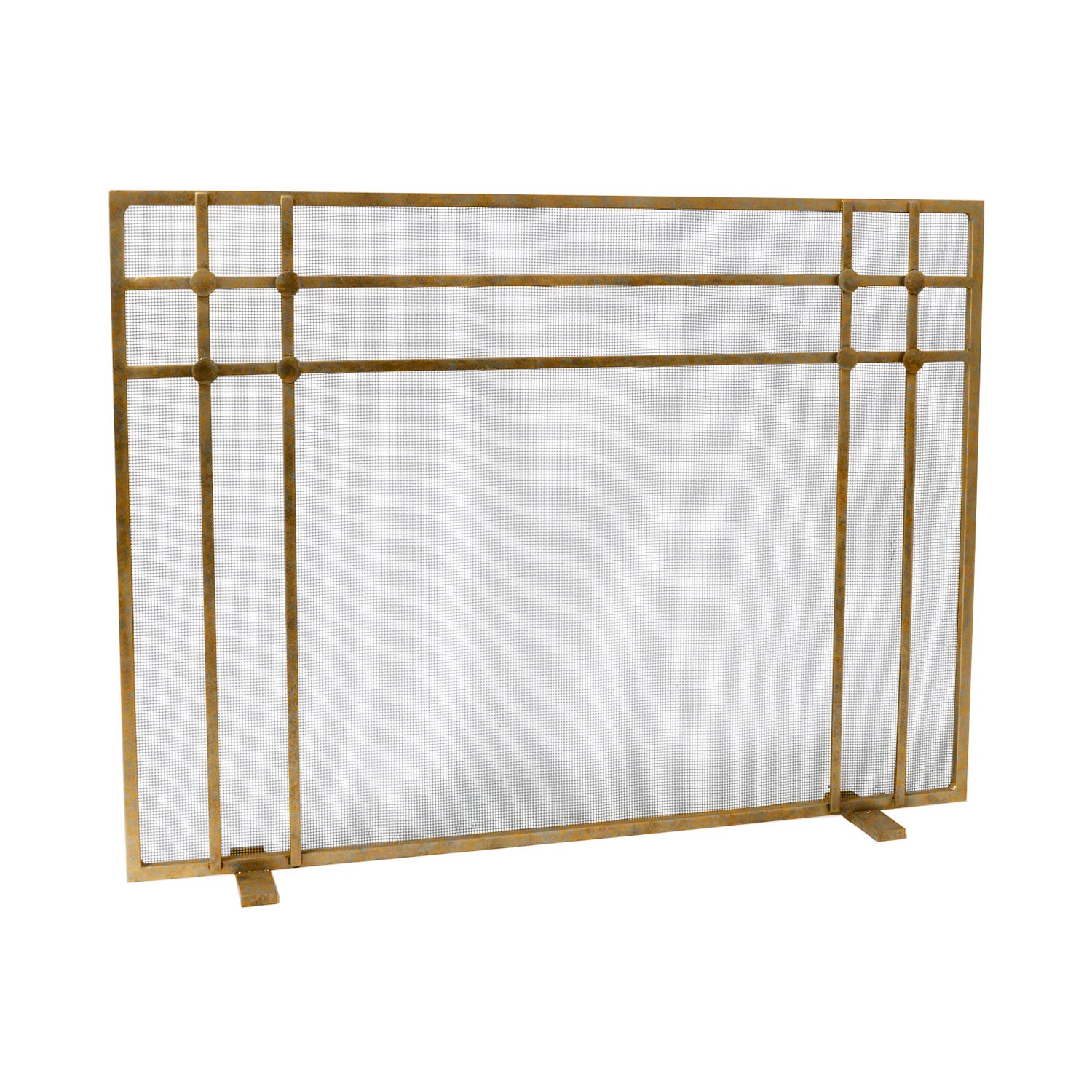 Henry Fireplace Screen in Aged Gold For Sale