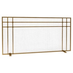Henry Fireplace Screen in Aged Gold, Ready to Ship