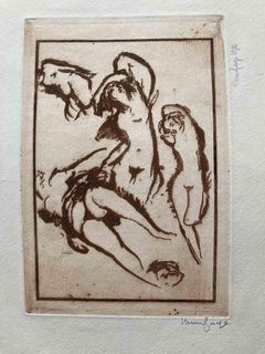 Surreal Nude of Women - Original Etching by Henry Forge - 1940
