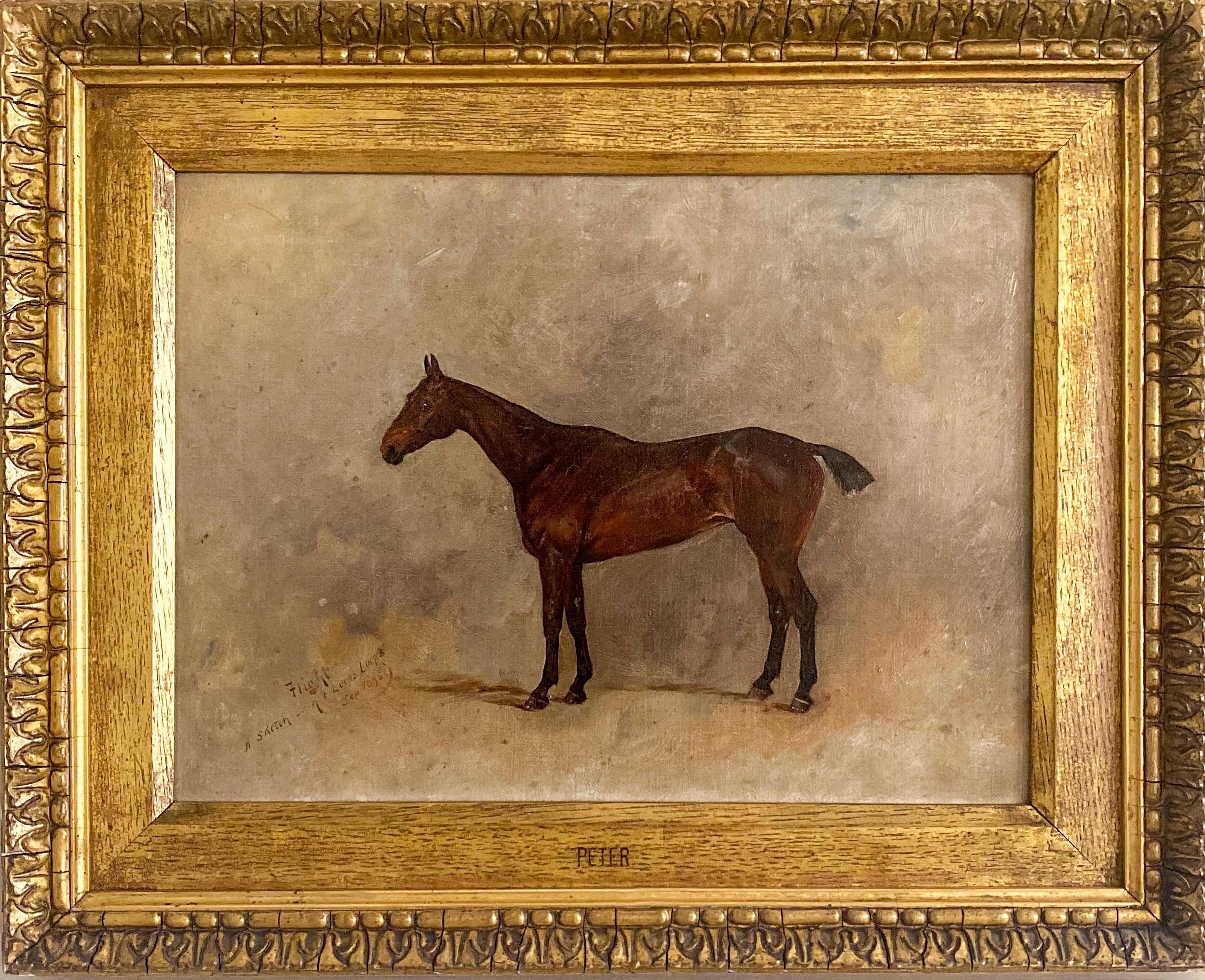 Henry Frederick Lucas Lucas  Animal Painting - 19th  century study of a chestnut horse, signed and dated