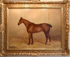 HENRY FREDERICK LUCAS LUCAS, horse in stable, oil, 19th century
