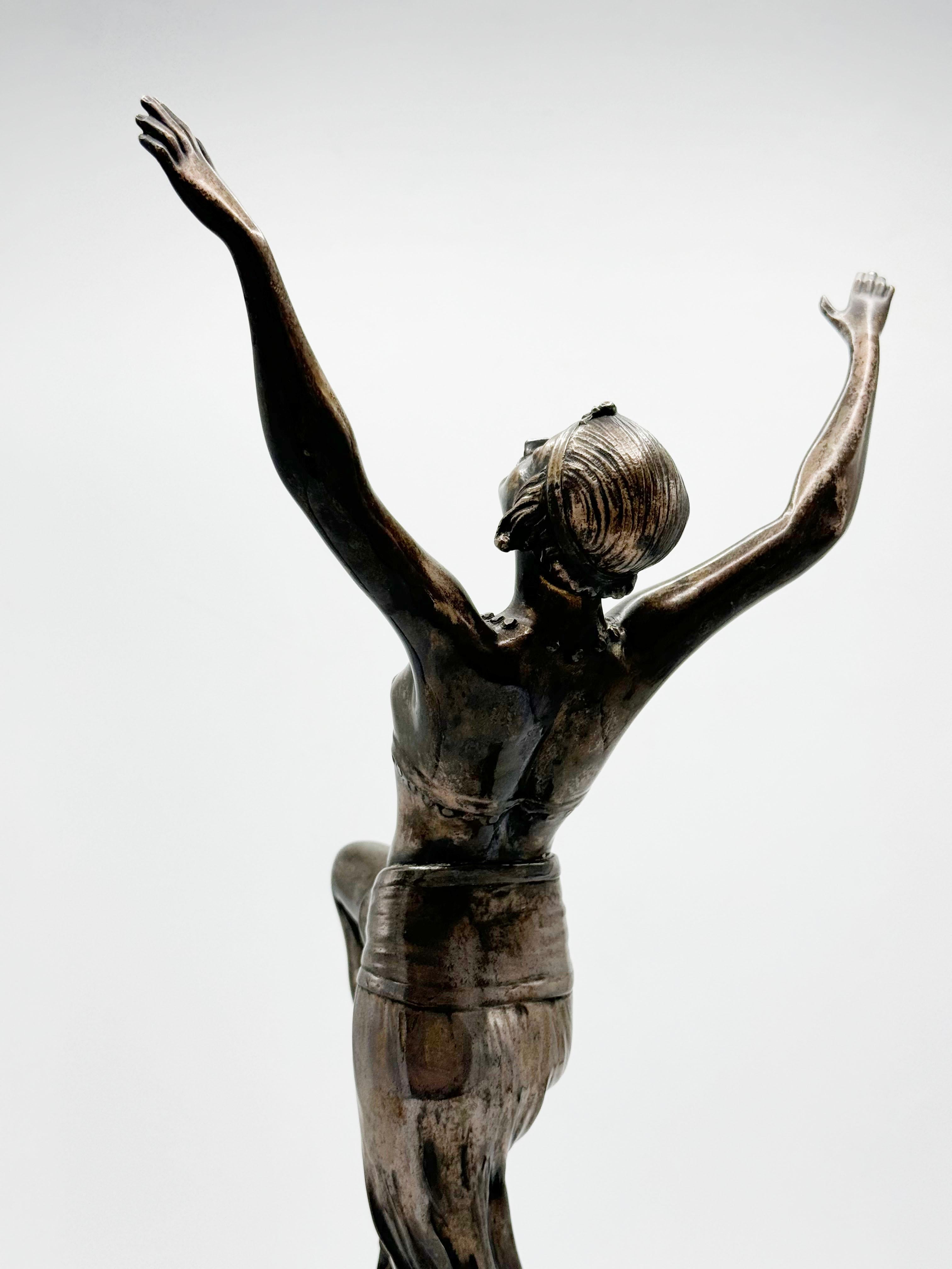 Bronzato Henry Fugère (1872-1944) Danza egiziana in bronzo, firma H. Fugère sulla base in vendita