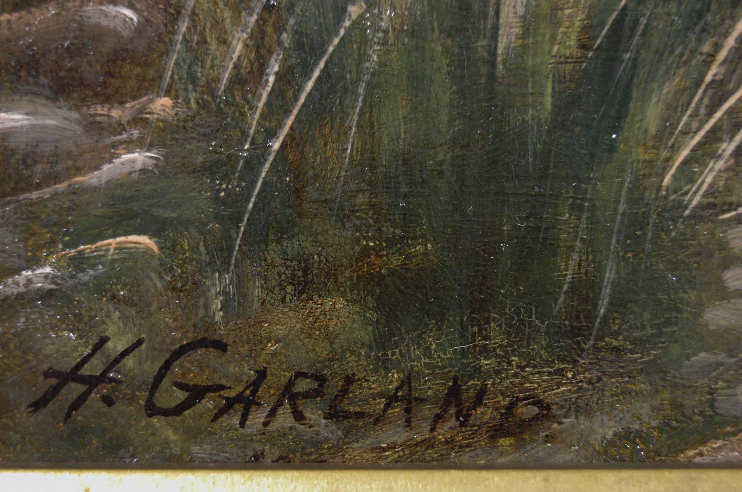 Peinture à l'huile écossaise du 19e siècle représentant un personnage avec du bétail des Highlands en vente 2