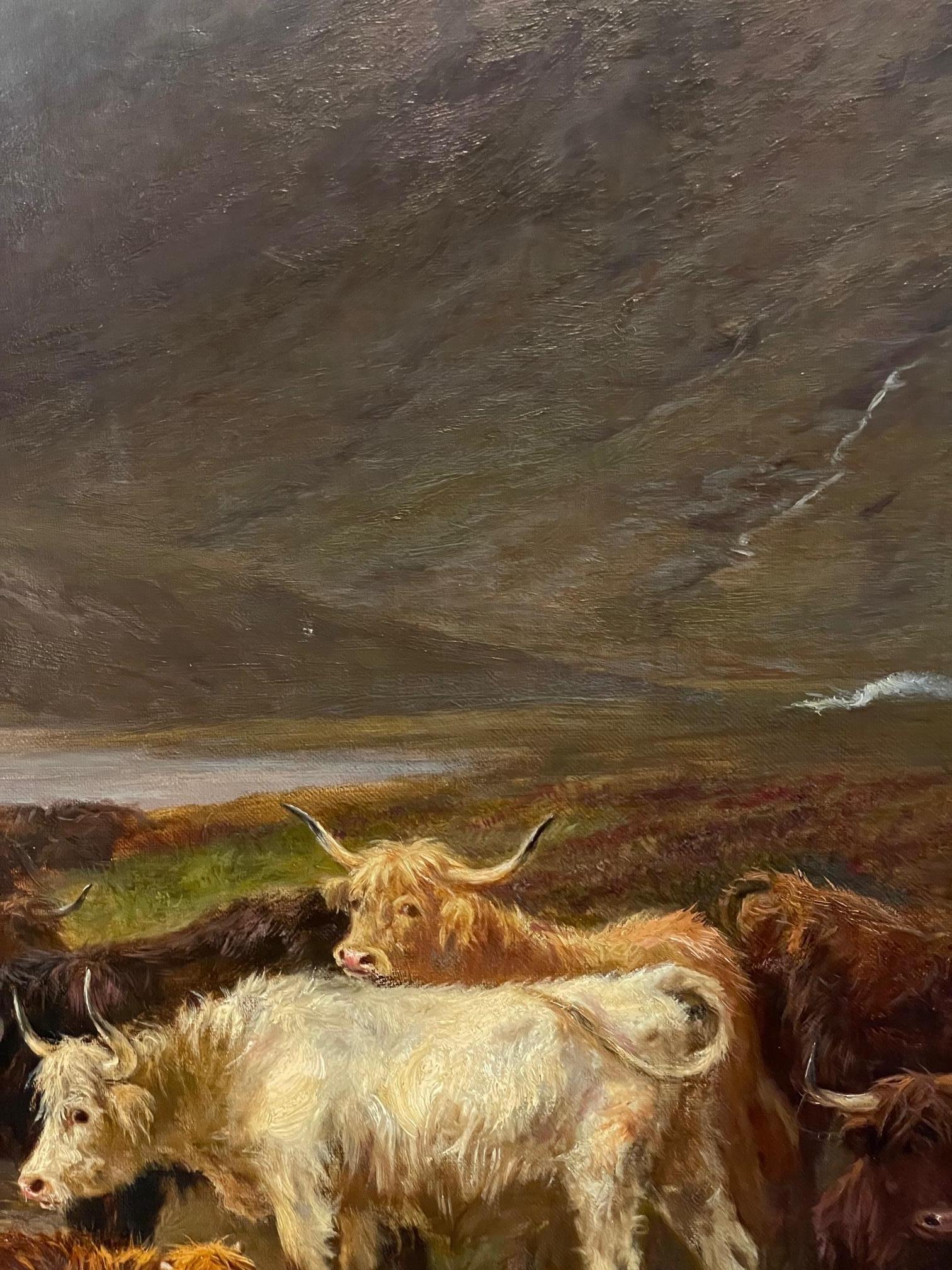 Das Sammeln von Rindsleder (Braun), Animal Painting, von Henry Garland