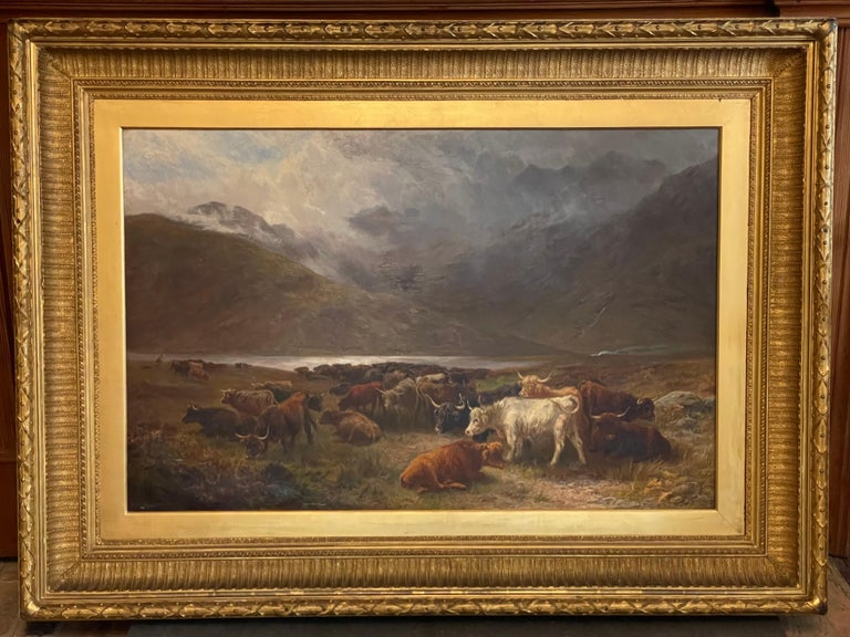 Henry Garland Animal Painting - Collecting the Cattle