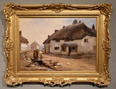 Pittura a olio di Henry Garland "Una vista di Bere, South Devon".
