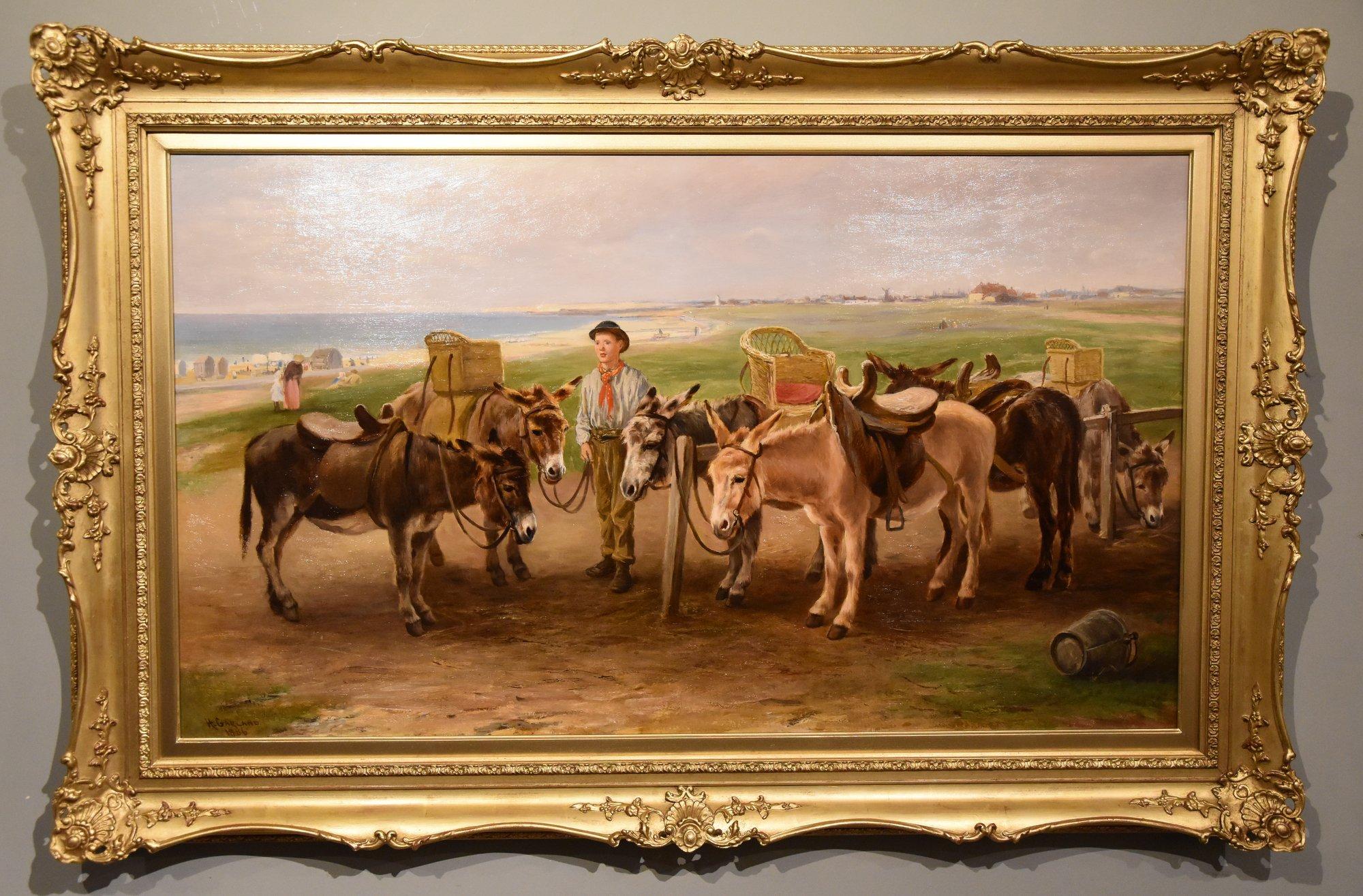 Oil Painting by Henry Garland "The Donkey Ride, Littlehampton"