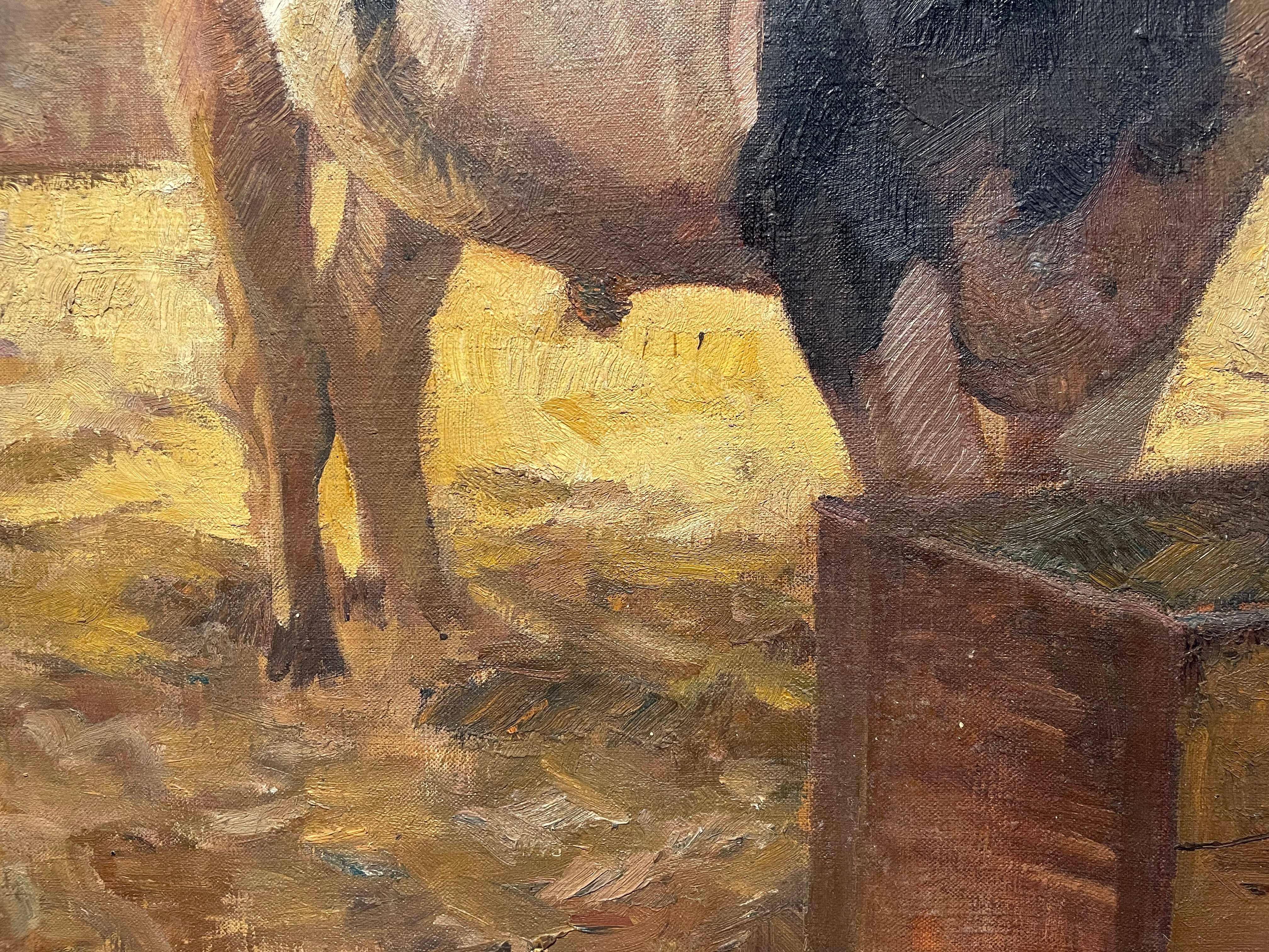 Cattle Series Study, Early 20th Century Bovine/Cow, Cleveland School artist For Sale 1