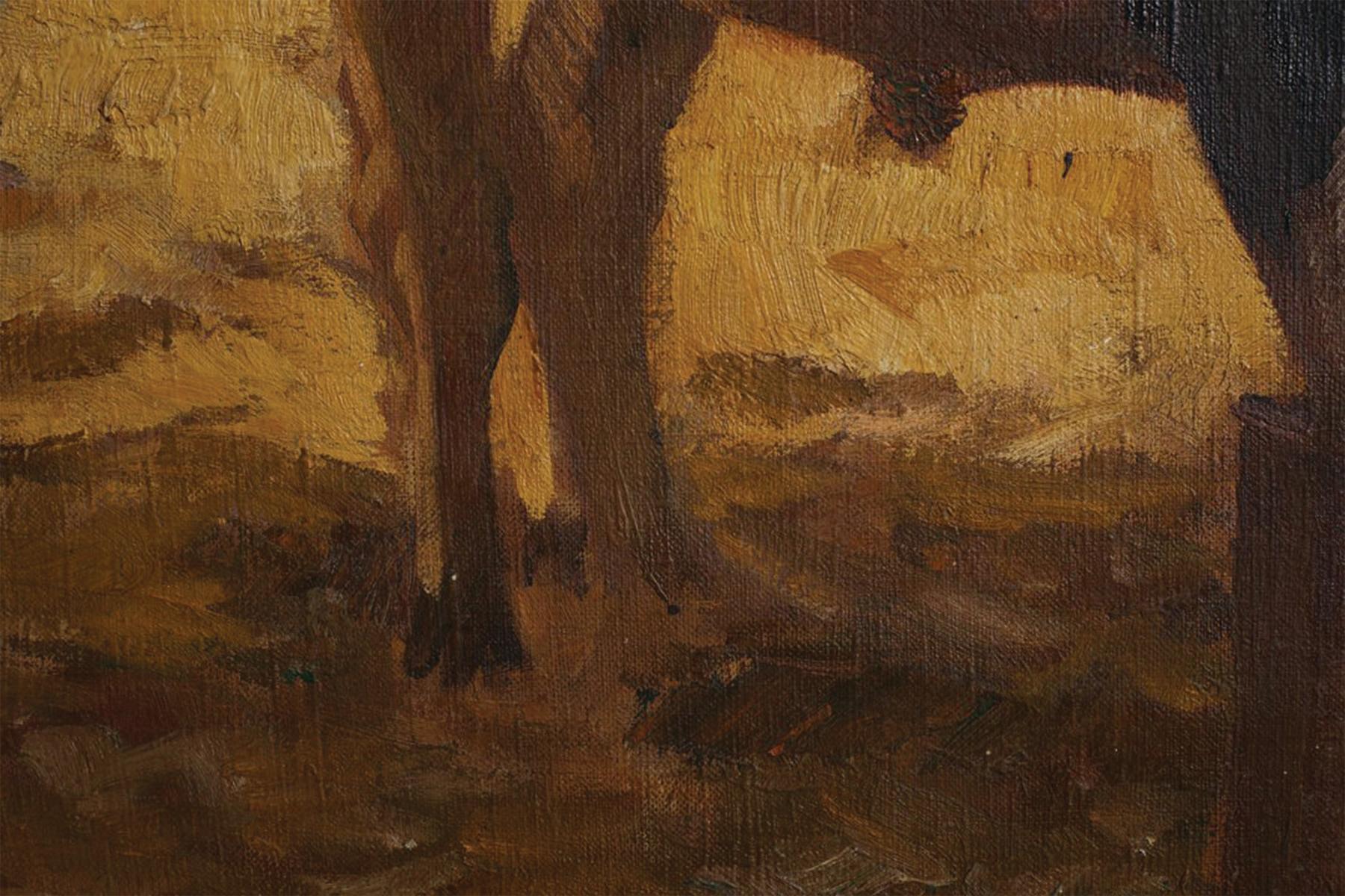 Henry George Keller (American, 1868-1949)
Cattle Series Study, 1901
Oil on canvas
Signed verso
22 x 26 inches
28.5 x 33 inches, framed

Keller, a leading painter in Cleveland, was born at sea, off Nova Scotia on April 3, 1869.  His earliest training