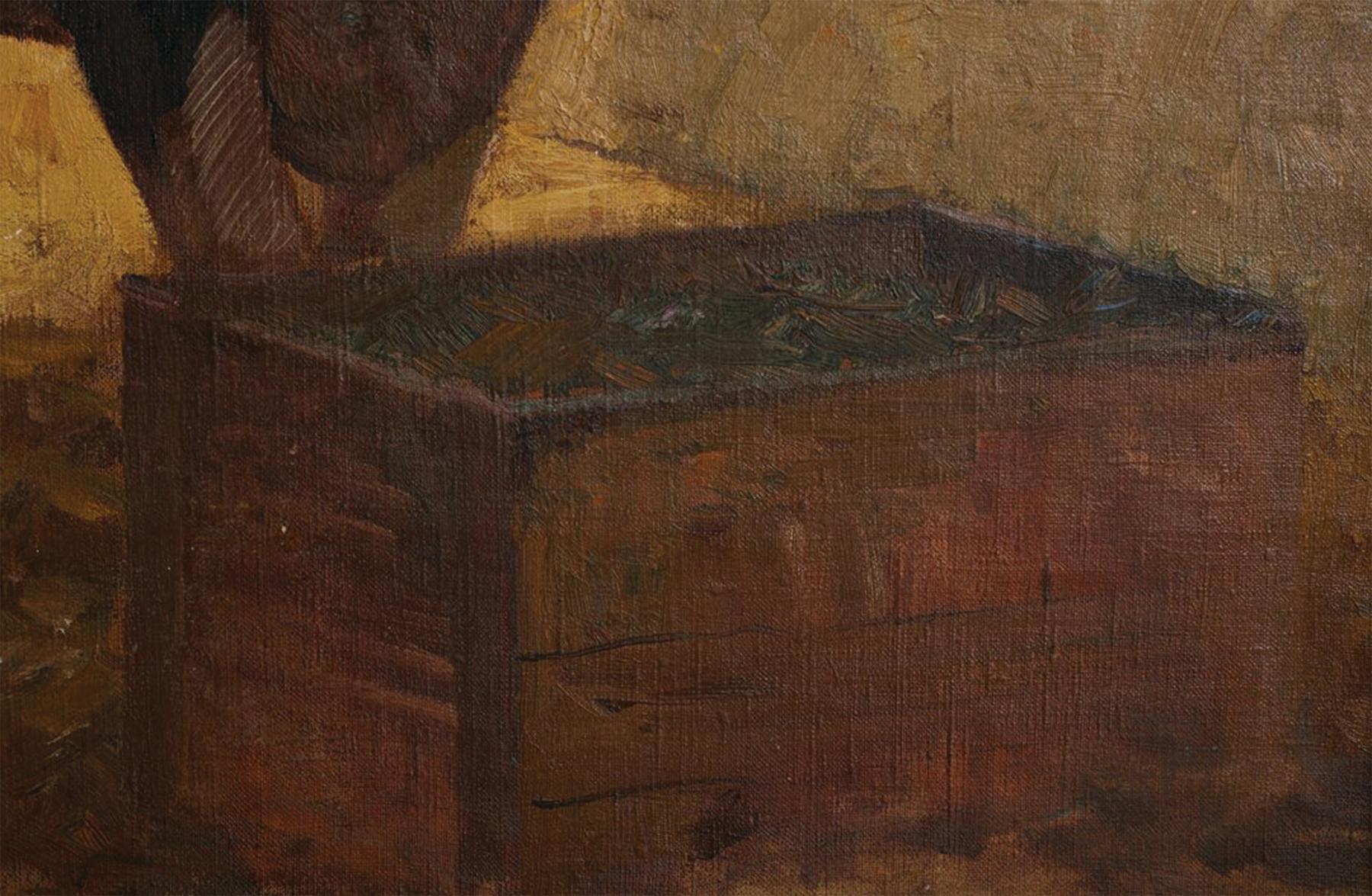Cattle Series Study, Early 20th Century Bovine Painting, Cleveland School artist For Sale 1