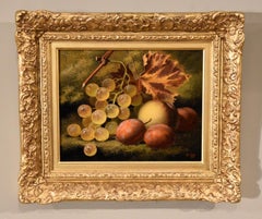 Paire de peintures à l'huile d'Henry George Todd  « raisins et prunes blancs »