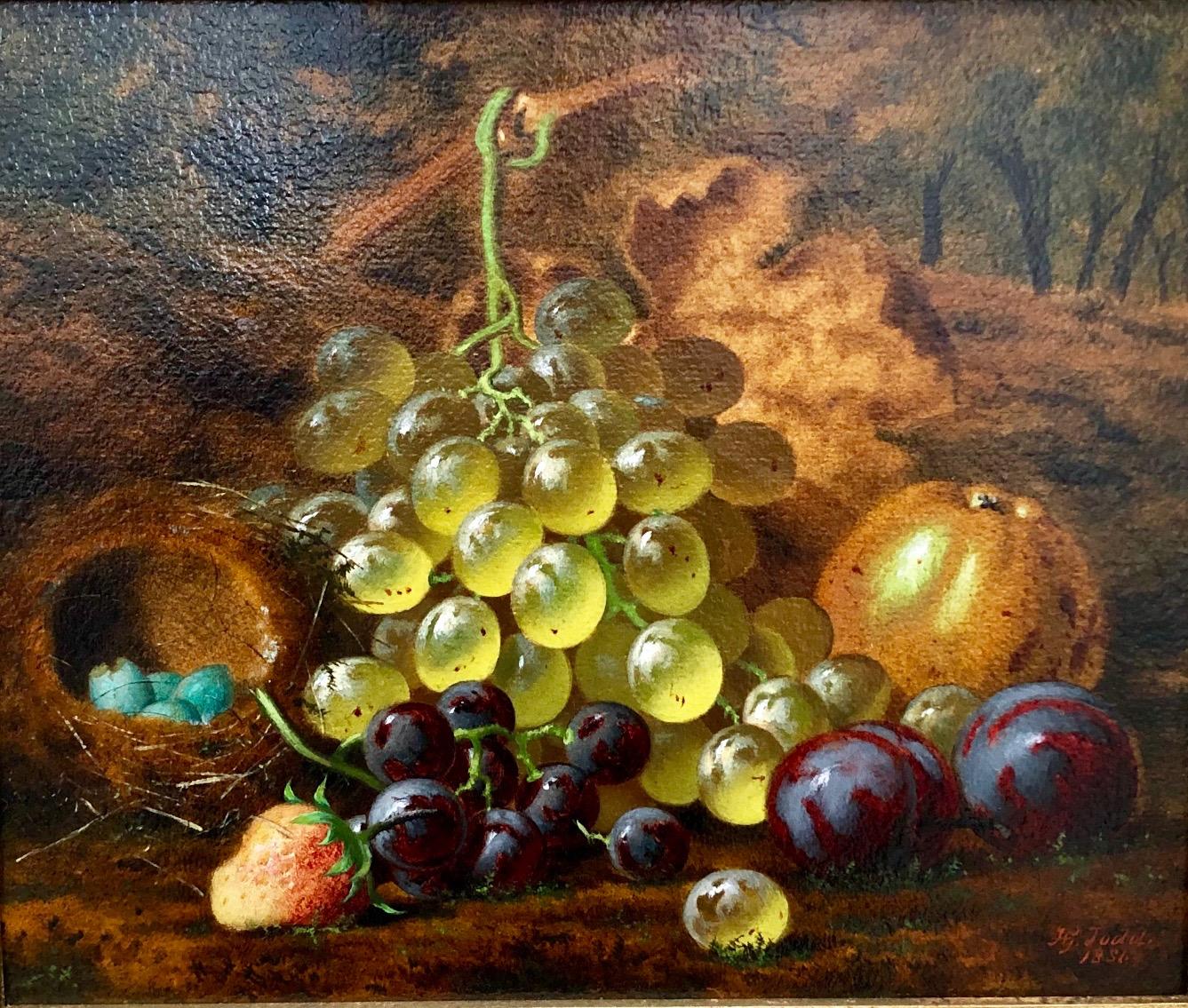 Still Lives With Grapes - A Pair Of Still Life Oil Paintings by H.G. Todd 6