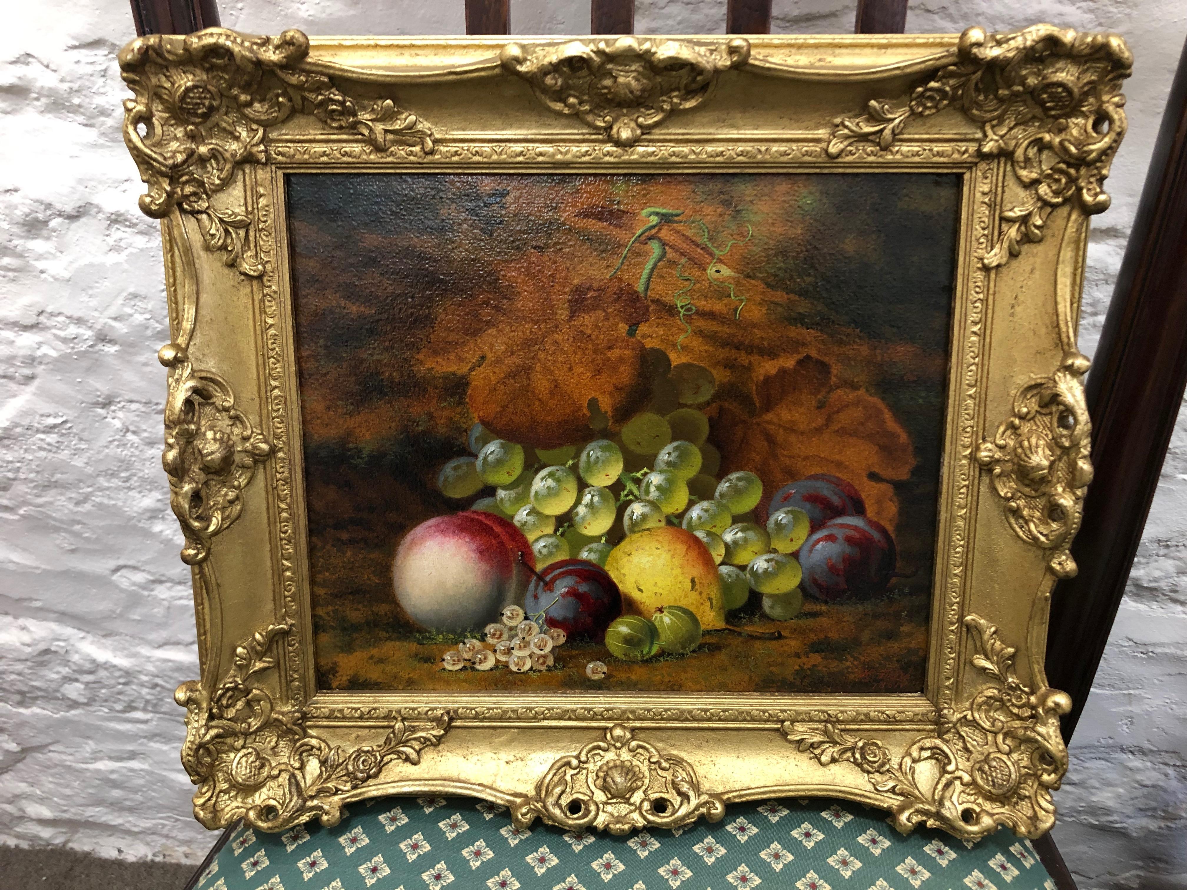 Still Lives With Grapes - A Pair Of Still Life Oil Paintings by H.G. Todd 3