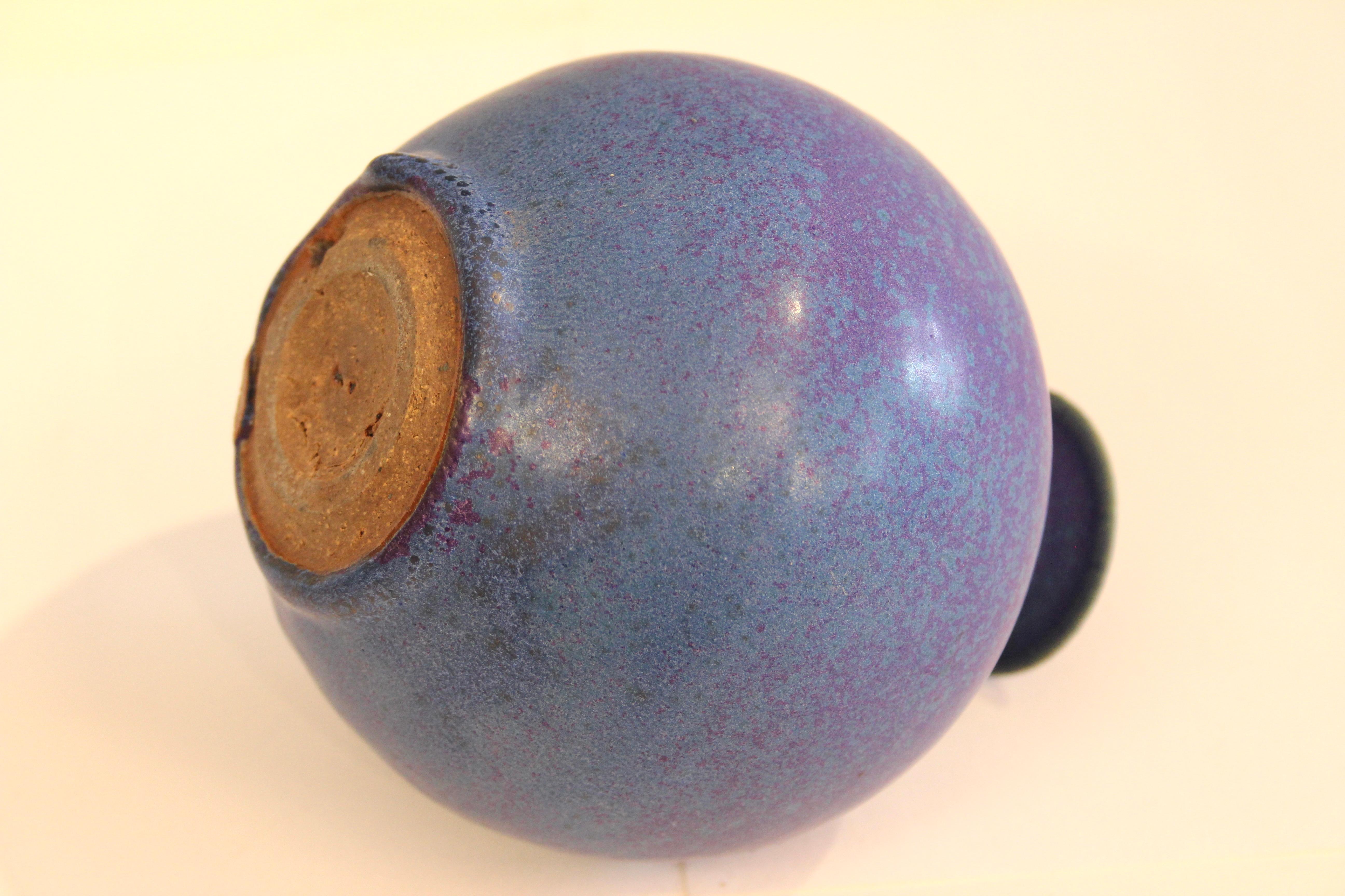 Turned Henry Gernhardt Studio Pottery Vintage Vase Organic MCM Feelie Weed Pot Signed For Sale