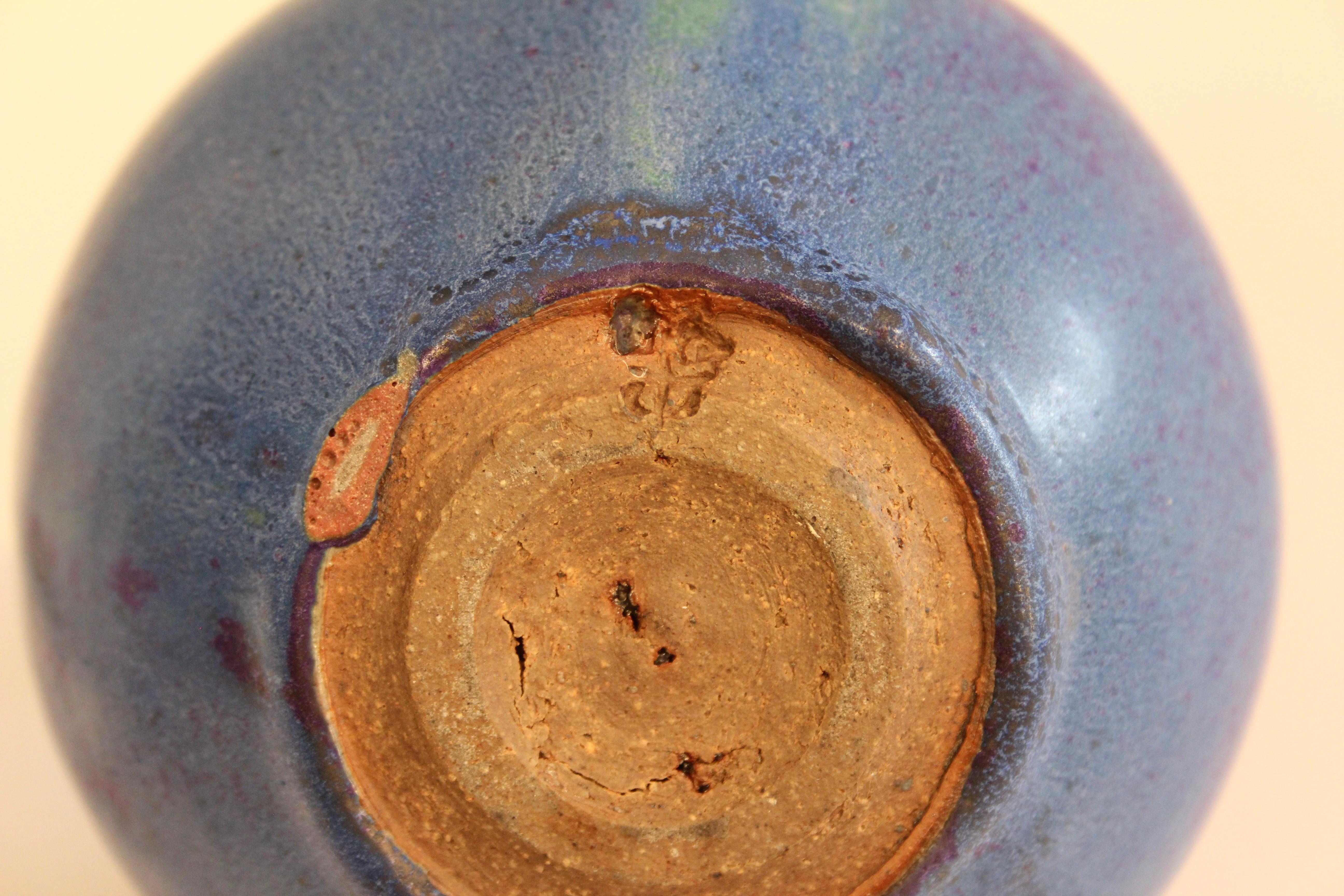 Henry Gernhardt Studio Pottery, Vintage-Vase, Bio, MCM Feelie Weed Pot, signiert im Zustand „Hervorragend“ im Angebot in Wilton, CT