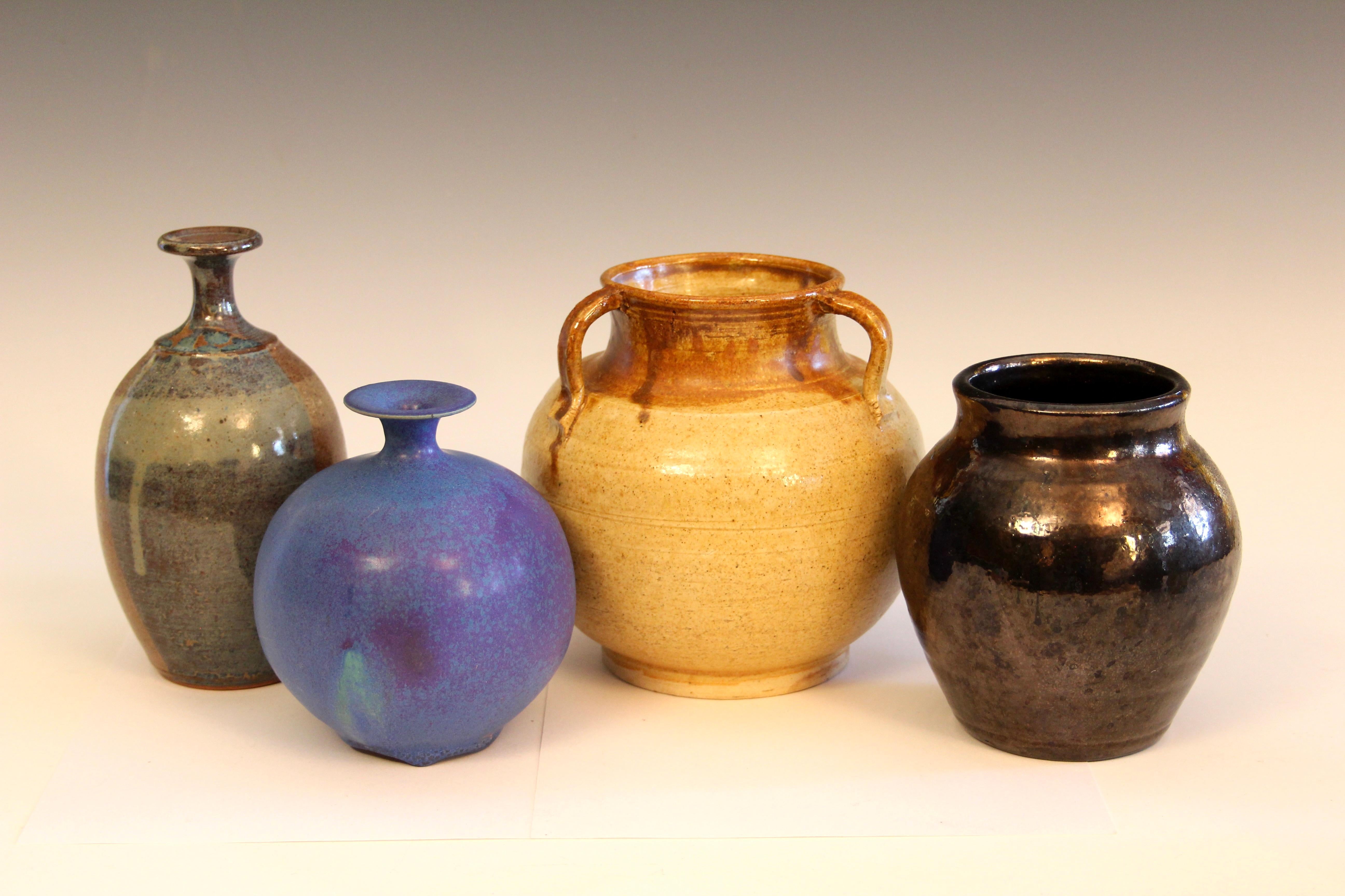 Henry Gernhardt Studio Pottery Vintage Vase Organic MCM Feelie Weed Pot Signed For Sale 1
