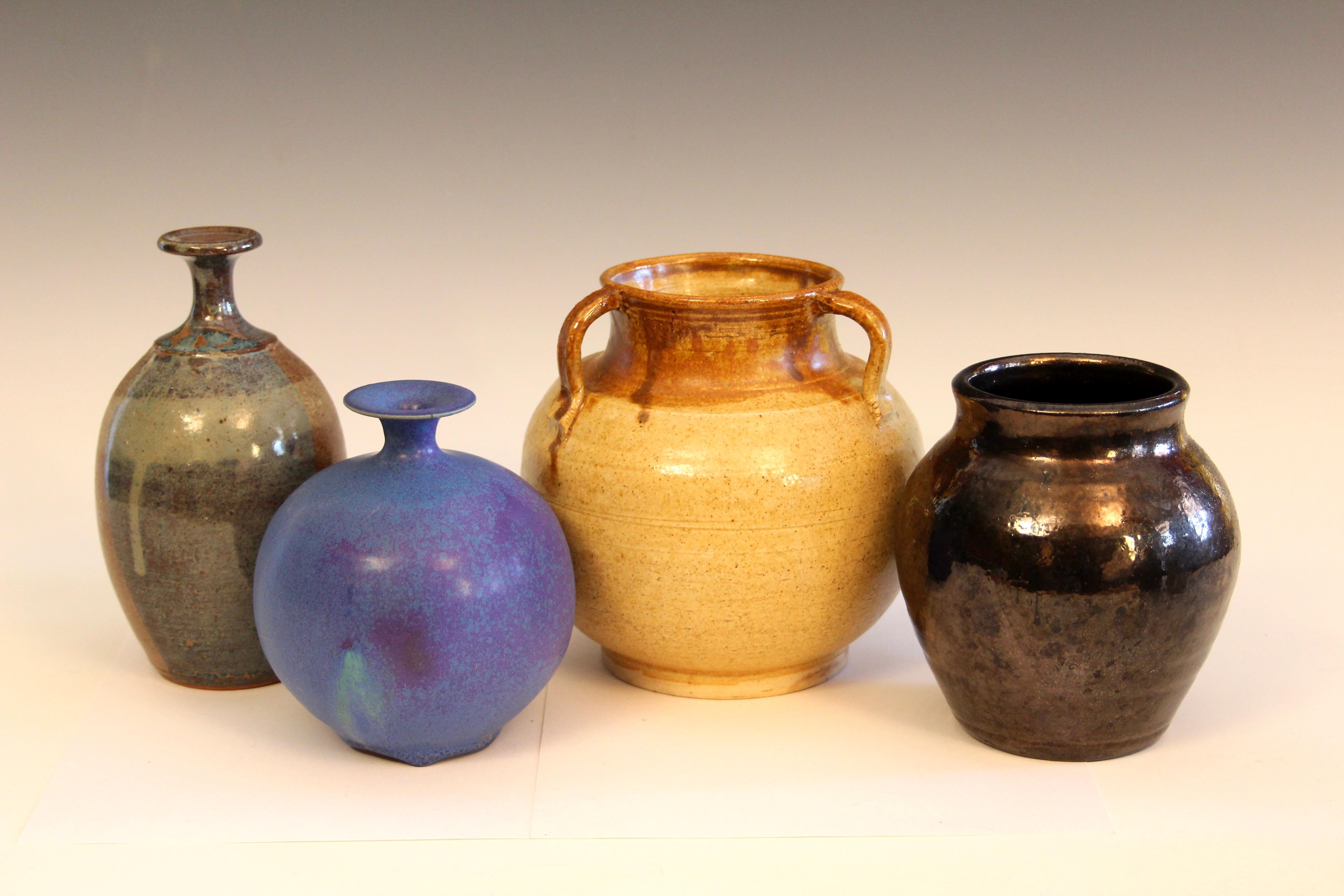 Henry Gernhardt Studio Pottery, Vintage-Vase, Bio, MCM Feelie Weed Pot, signiert (Töpferwaren) im Angebot