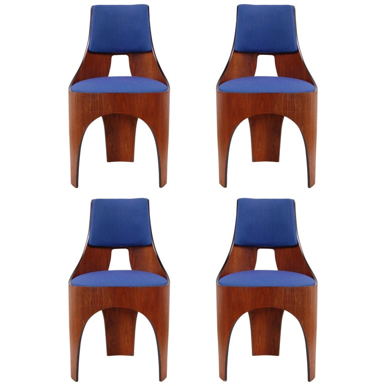 Henry Glass Cylindra Dining Chairs in Maharam Fabric at 1stDibs
