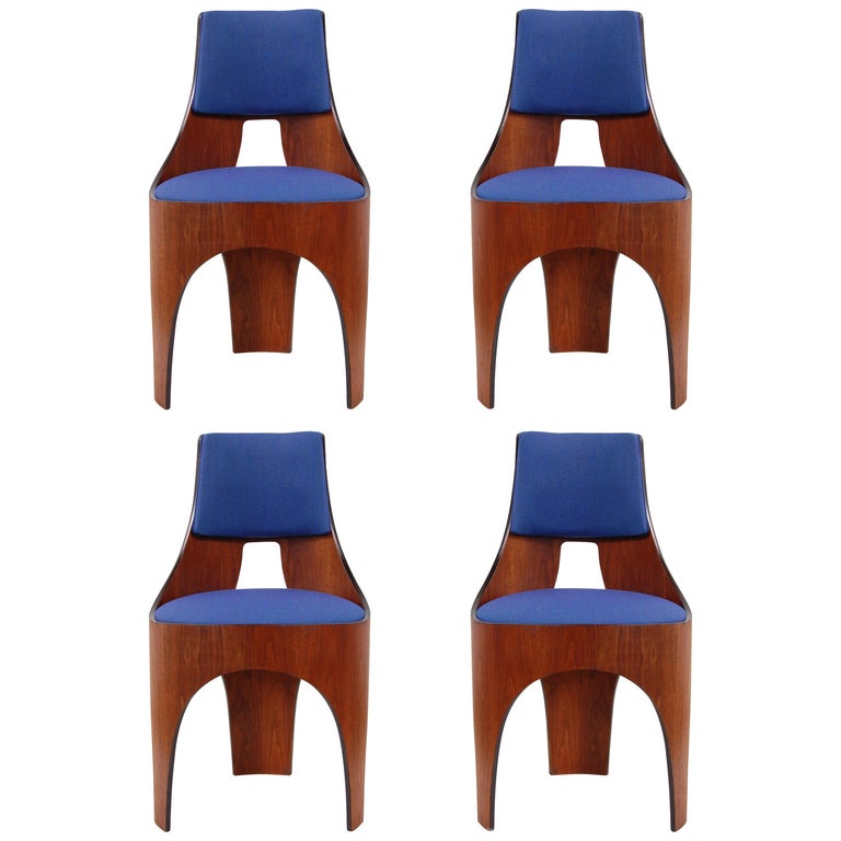 Henry Glass Cylindra Dining Chairs in Maharam Fabric 1