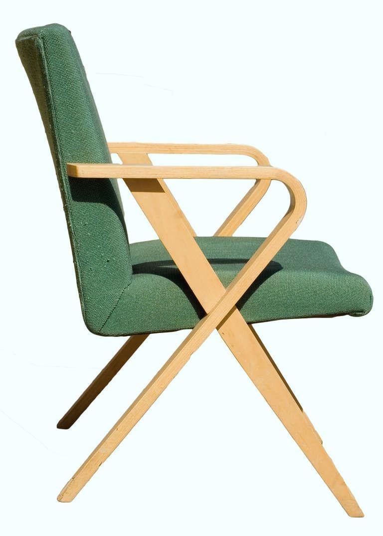 Henry Glass Designed Thonet Bugholz Polstersessel, Paar (Moderne der Mitte des Jahrhunderts) im Angebot