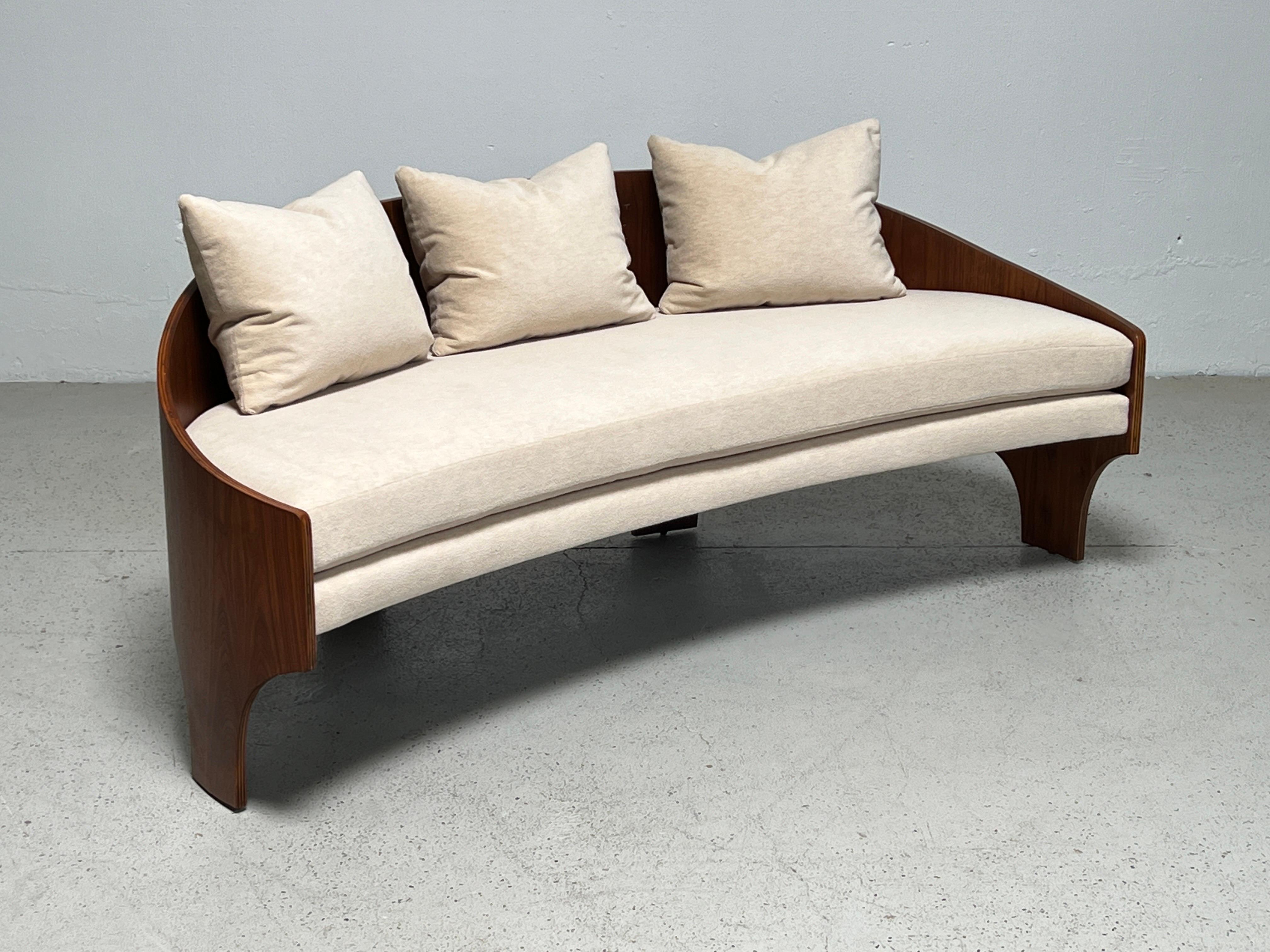 Mid-20th Century Henry Glass 'Intimate Island' Sofa in Walnut For Sale