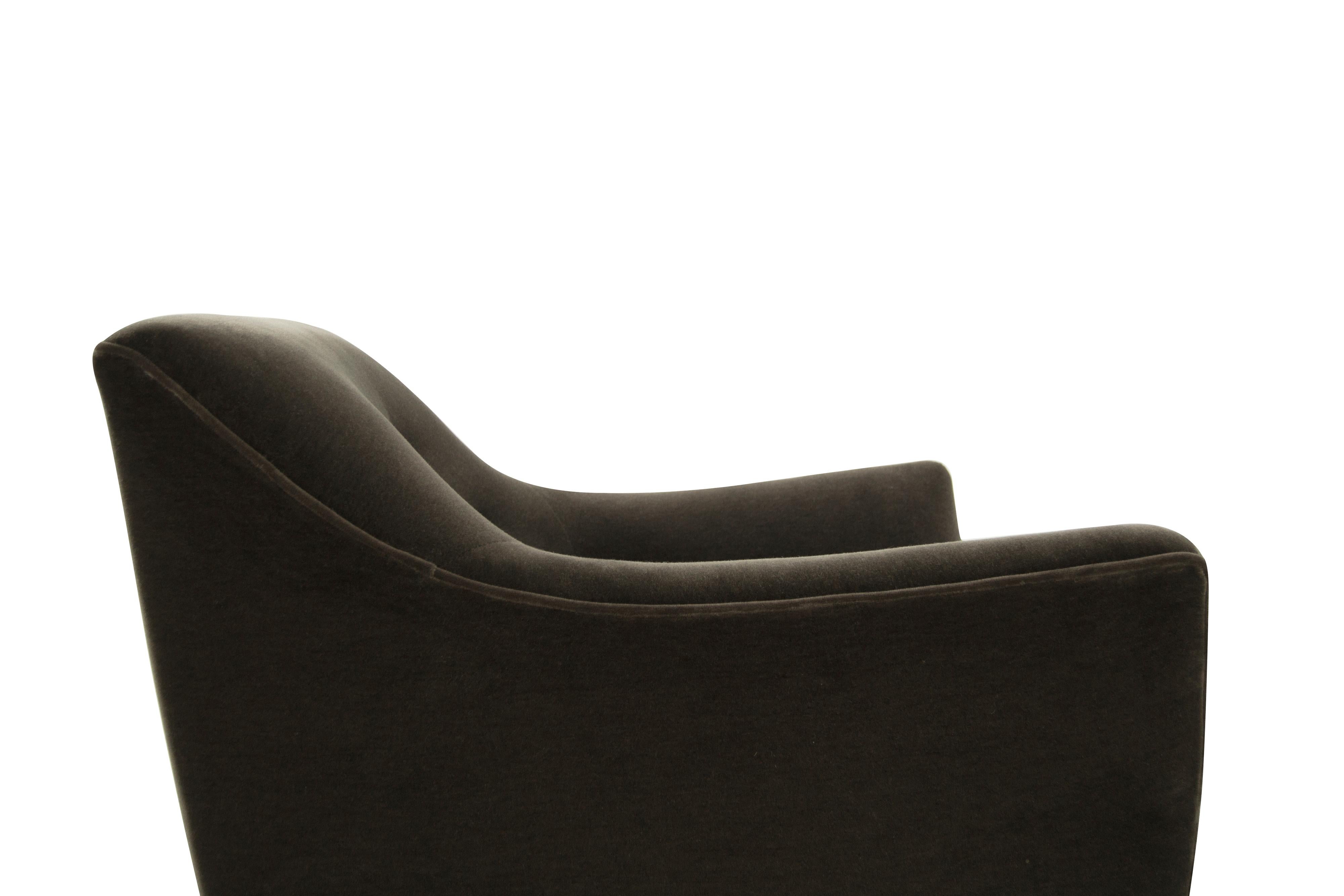 Henry Glass Lounge Chairs in Mohair 3
