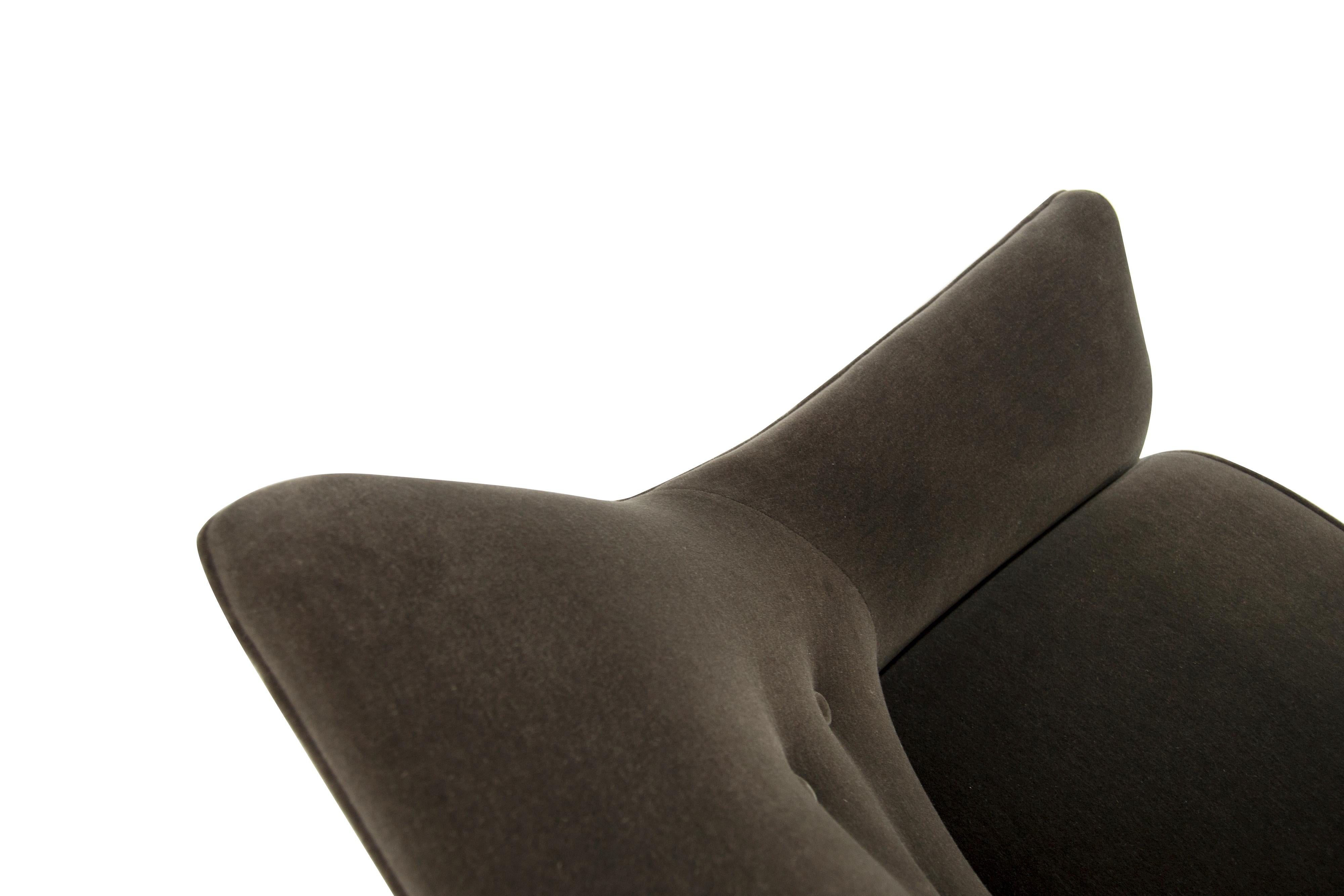 Henry Glass Lounge Chairs in Mohair 5