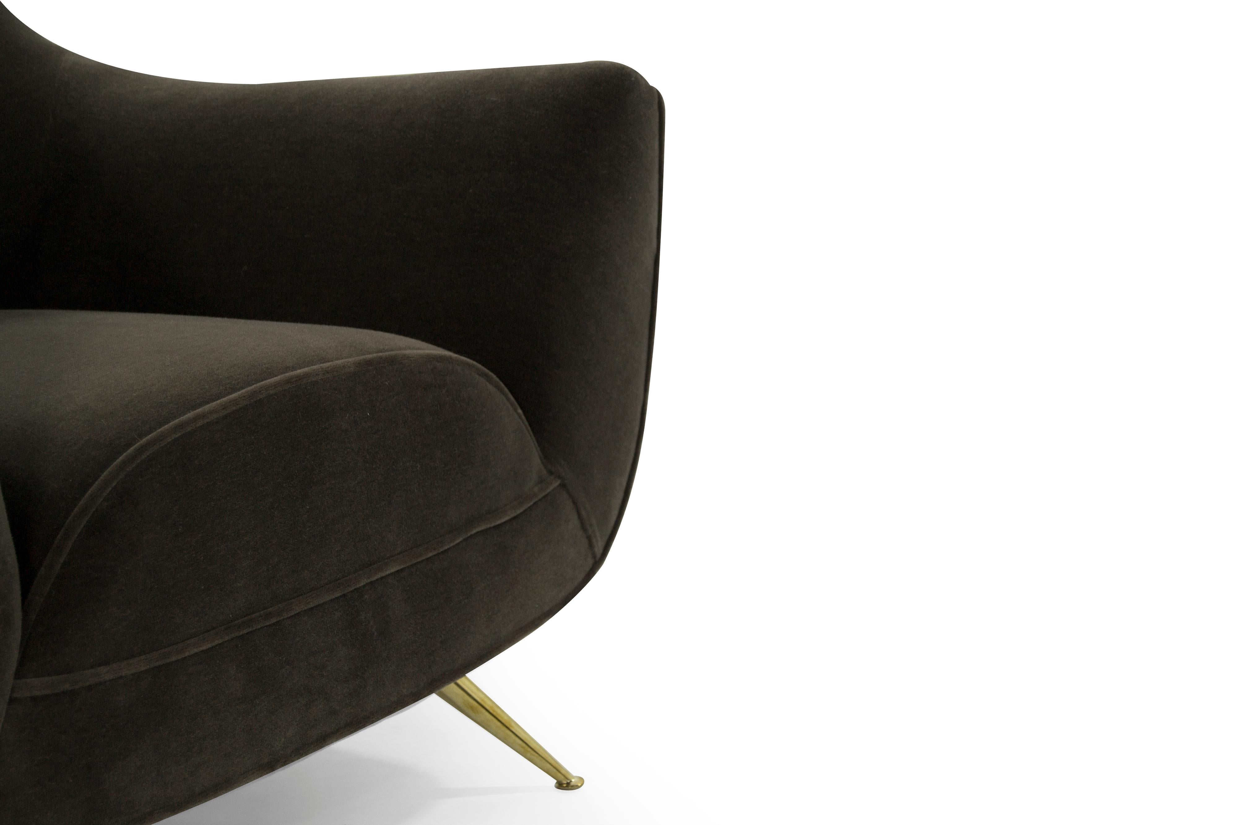 Henry Glass Lounge Chairs in Mohair 2