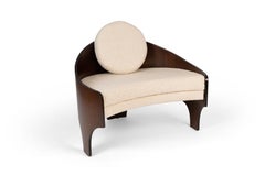 Walnut & Bouclé Lounge Chairs by Henry Glass, 1960s