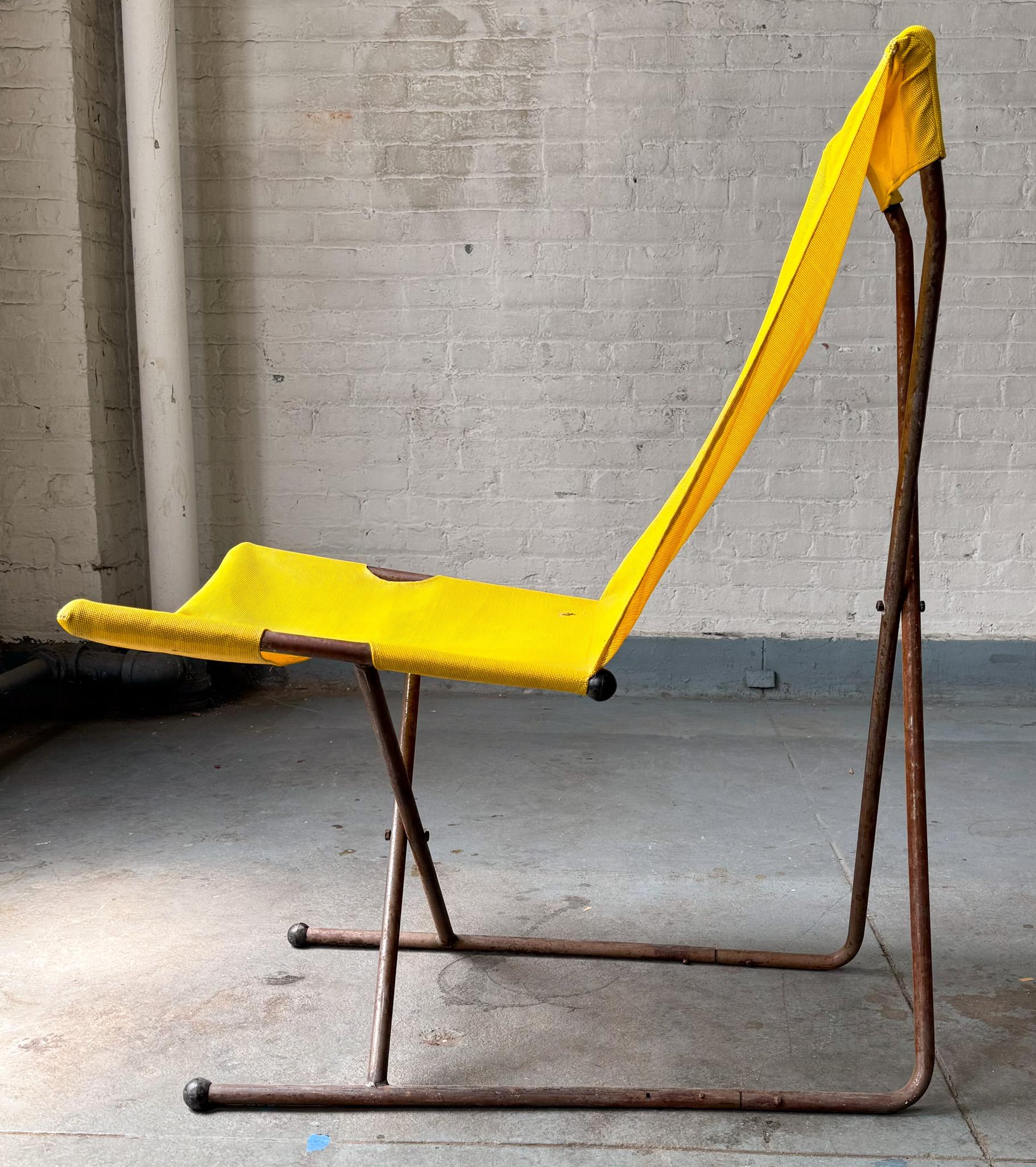 Metà XX secolo Henry Glass Prototipo di sedia a fionda Foldes in vendita