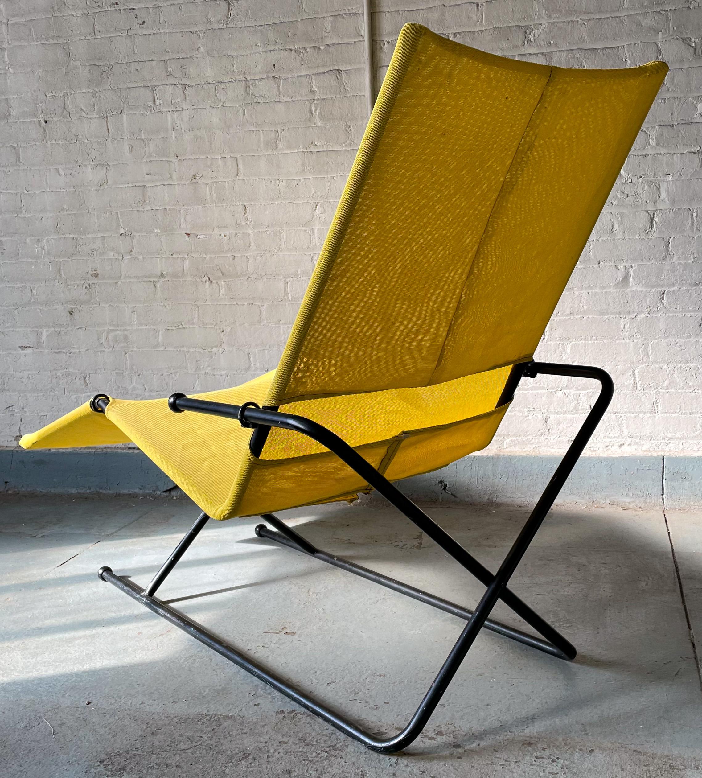 Mid-Century Modern Prototype de chaise pliante « Sling-Line » en verre Henry Glass en vente
