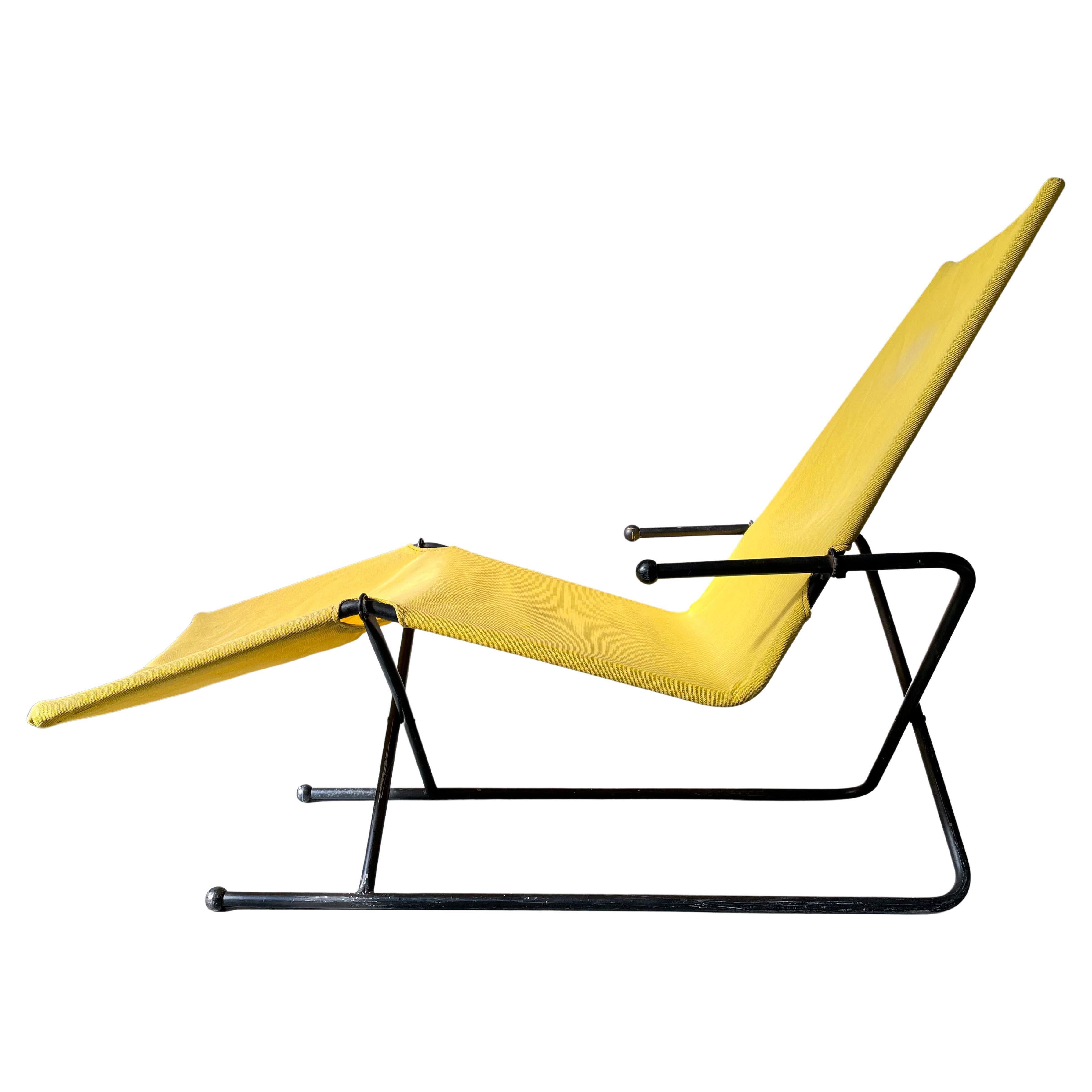 Henry Glass Prototype "Sling-Line" Folding Chaise For Sale
