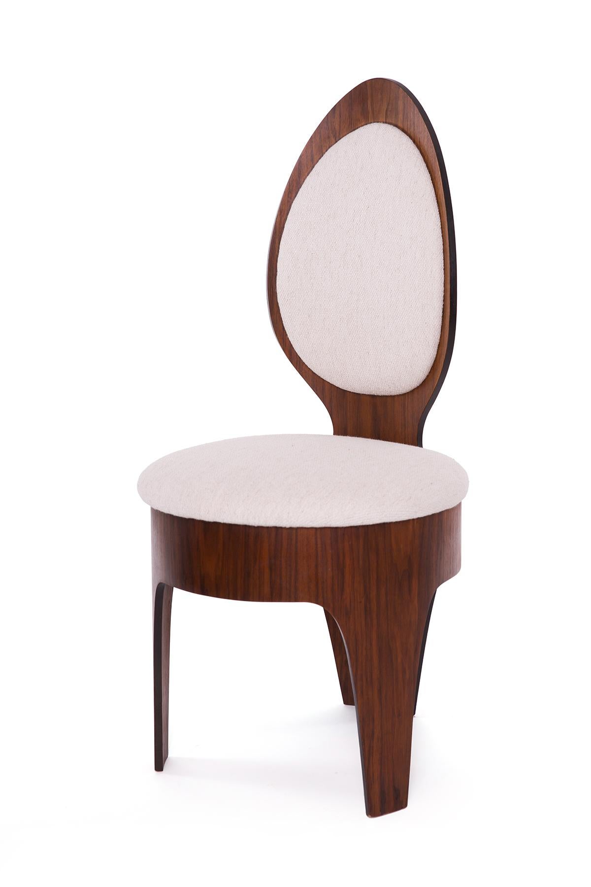 Mid-20th Century Henry Glass Walnut 'Spoon' Dining Chairs