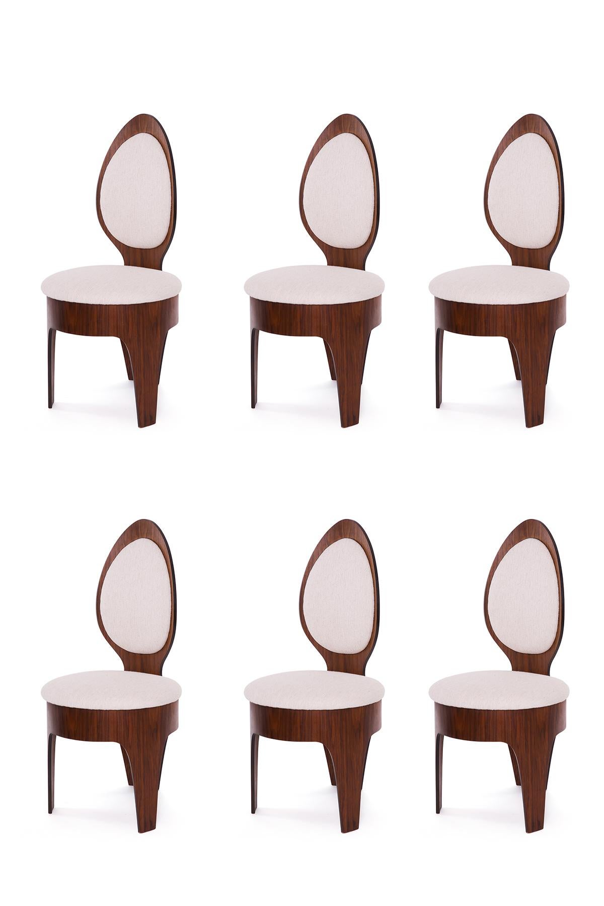 Henry Glass Walnut 'Spoon' Dining Chairs 1