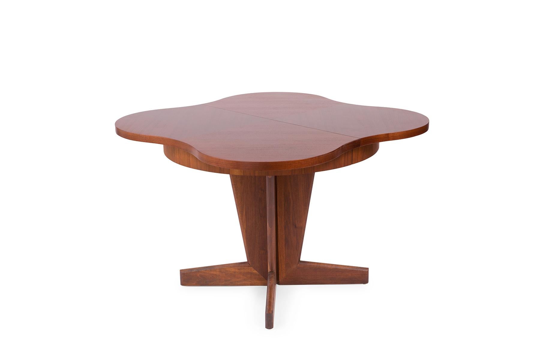 American Henry Glass Walnut Extendable Dining Table