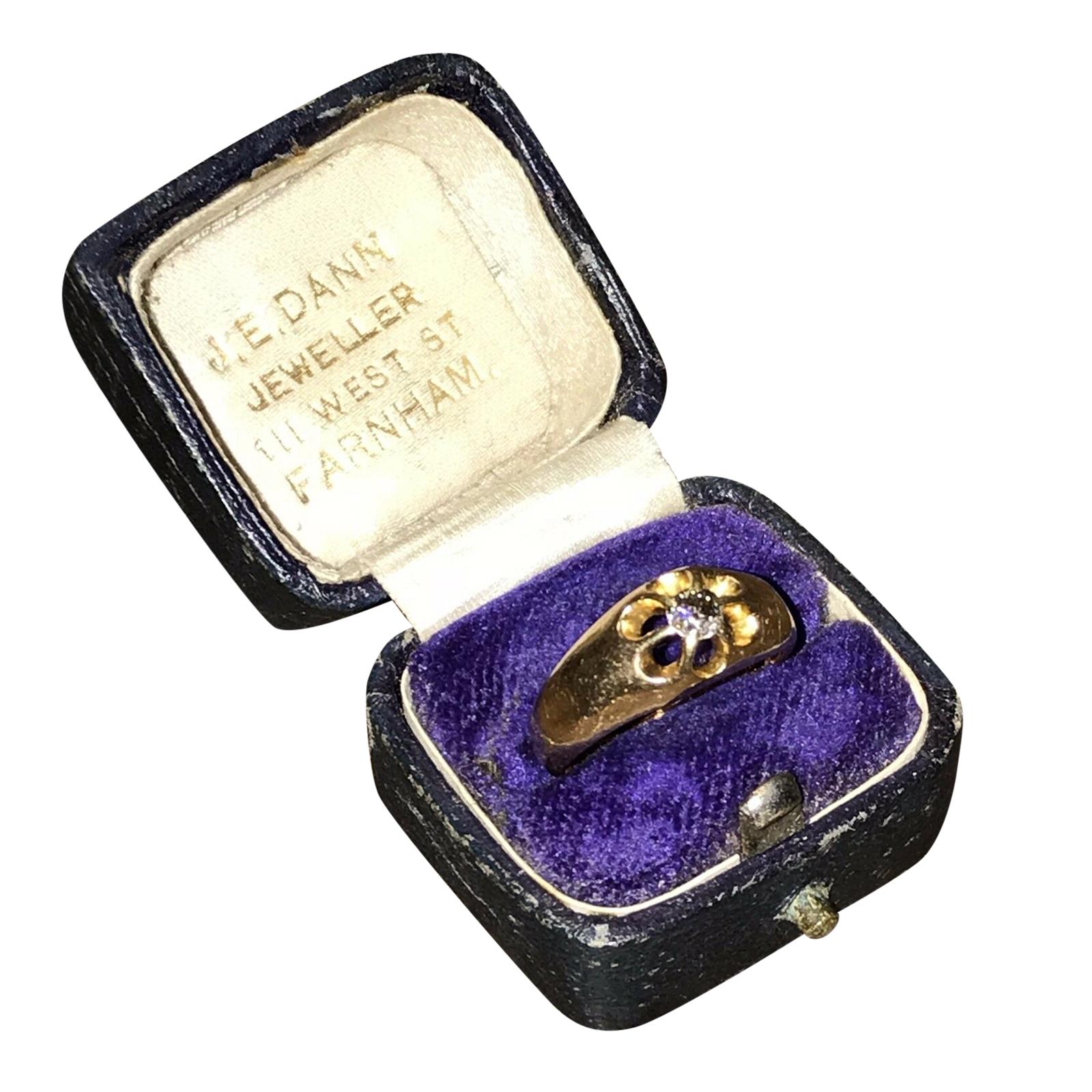 Henry Griffith and Sons 18 Carat Gold Vintage Solitaire Diamond Claw Set Ring For Sale