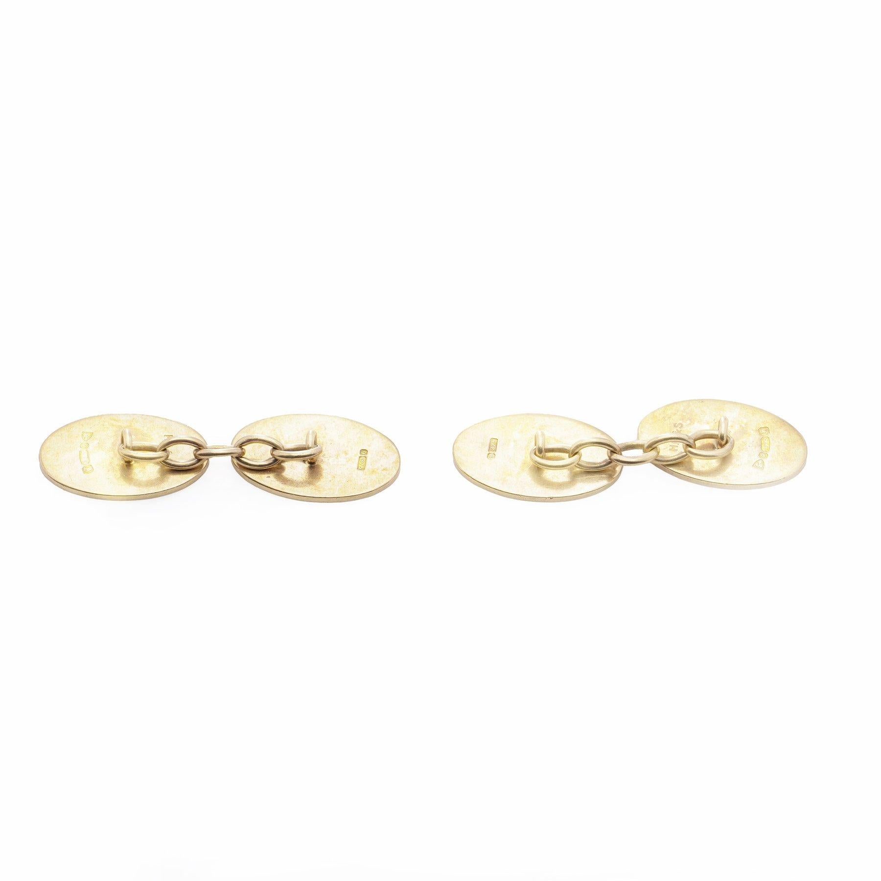 Henry Griffith & Son 9kt. yellow gold pair of cufflinks with spread wings  For Sale 1