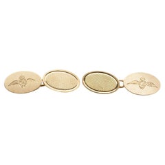 Henry Griffith & Son 9kt. yellow gold pair of cufflinks with spread wings 