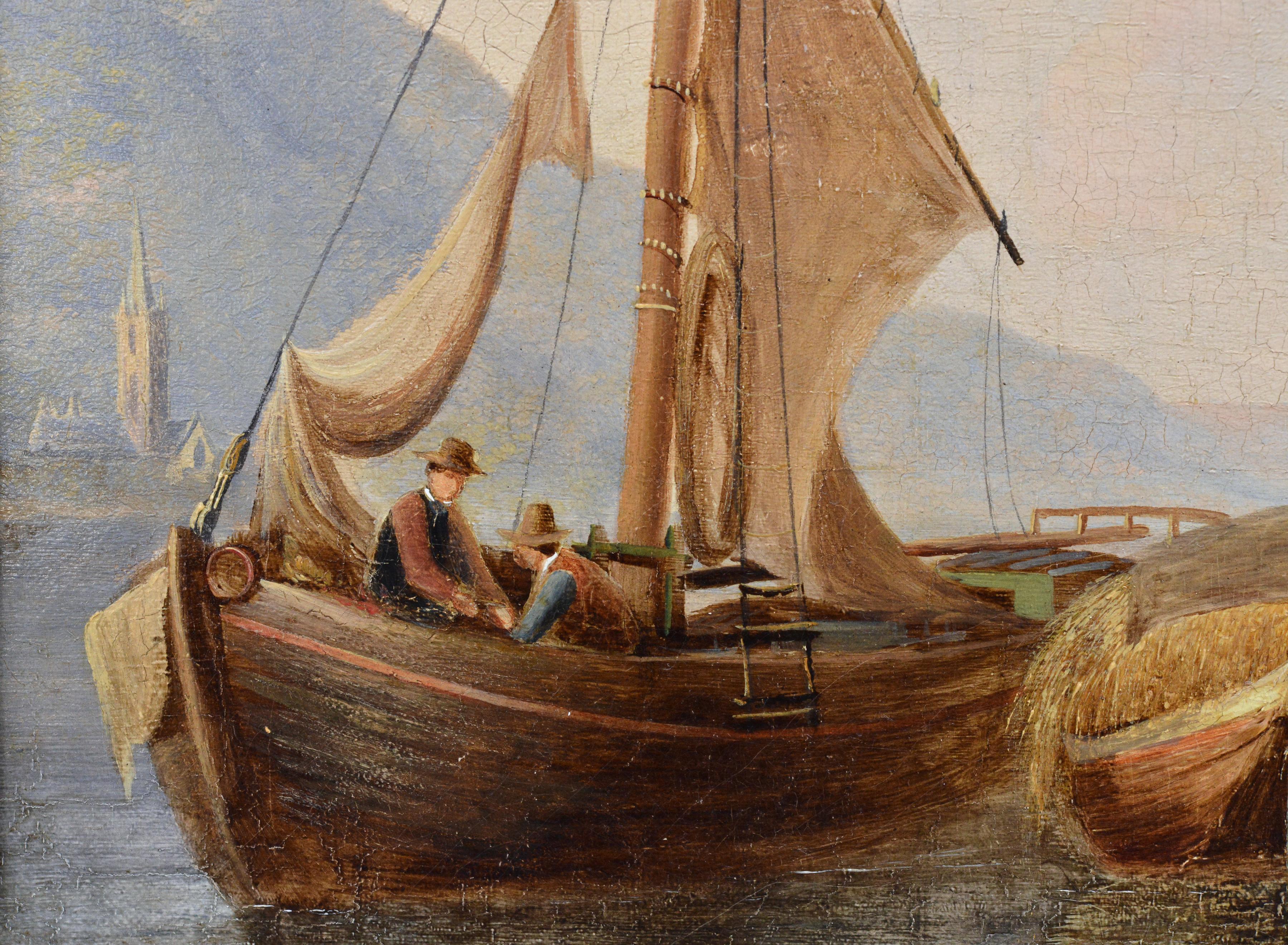 Oberwesel sur le Rhin Paysage pittoresque 19e siècle Peinture à l'huile de maître britannique en vente 2