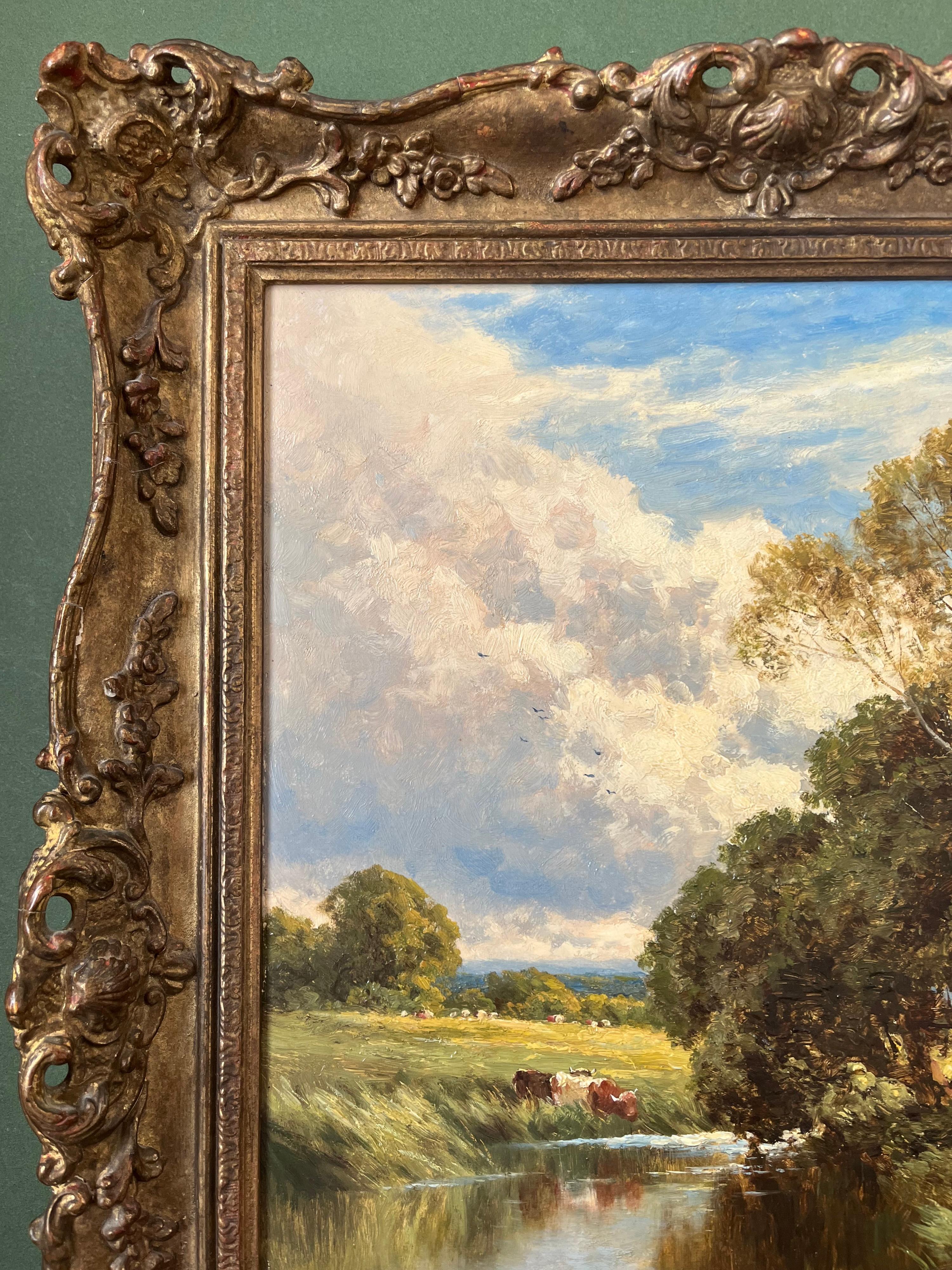 Henry H Parker, Original Victorian oil painting of a river landscape 5
