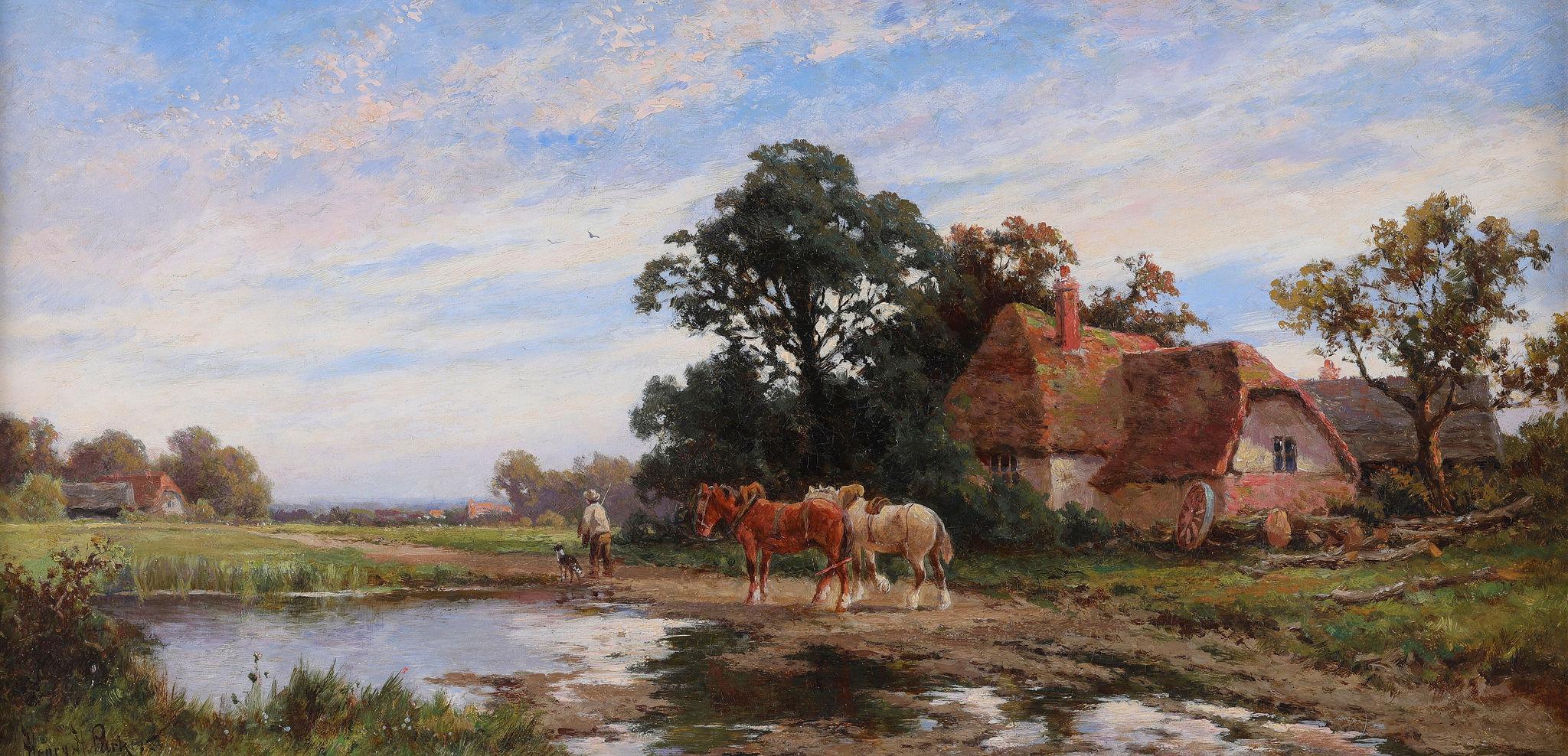 Auf dem Weg zur Arbeit – Painting von Henry H Parker