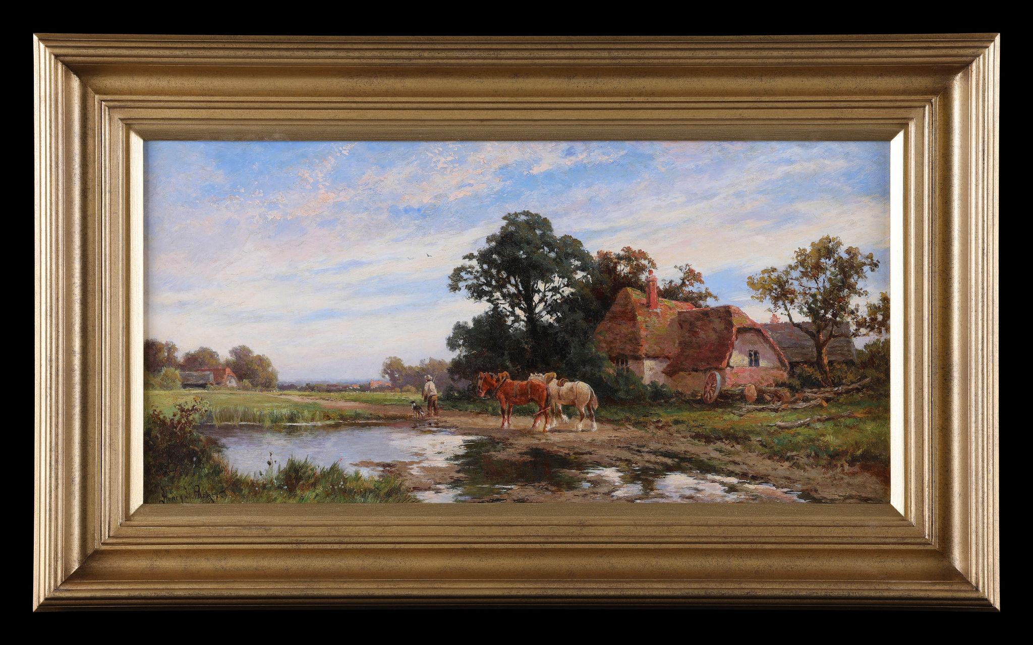 Henry H Parker Landscape Painting - On the Way to Work