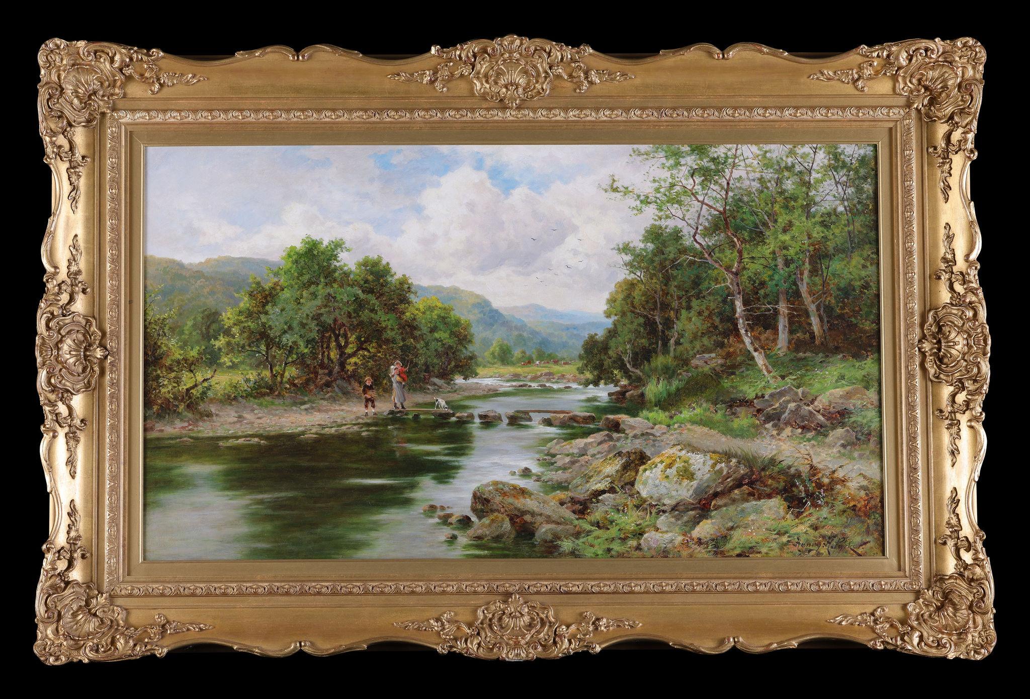 The Stepping Stones - Painting by Henry H Parker