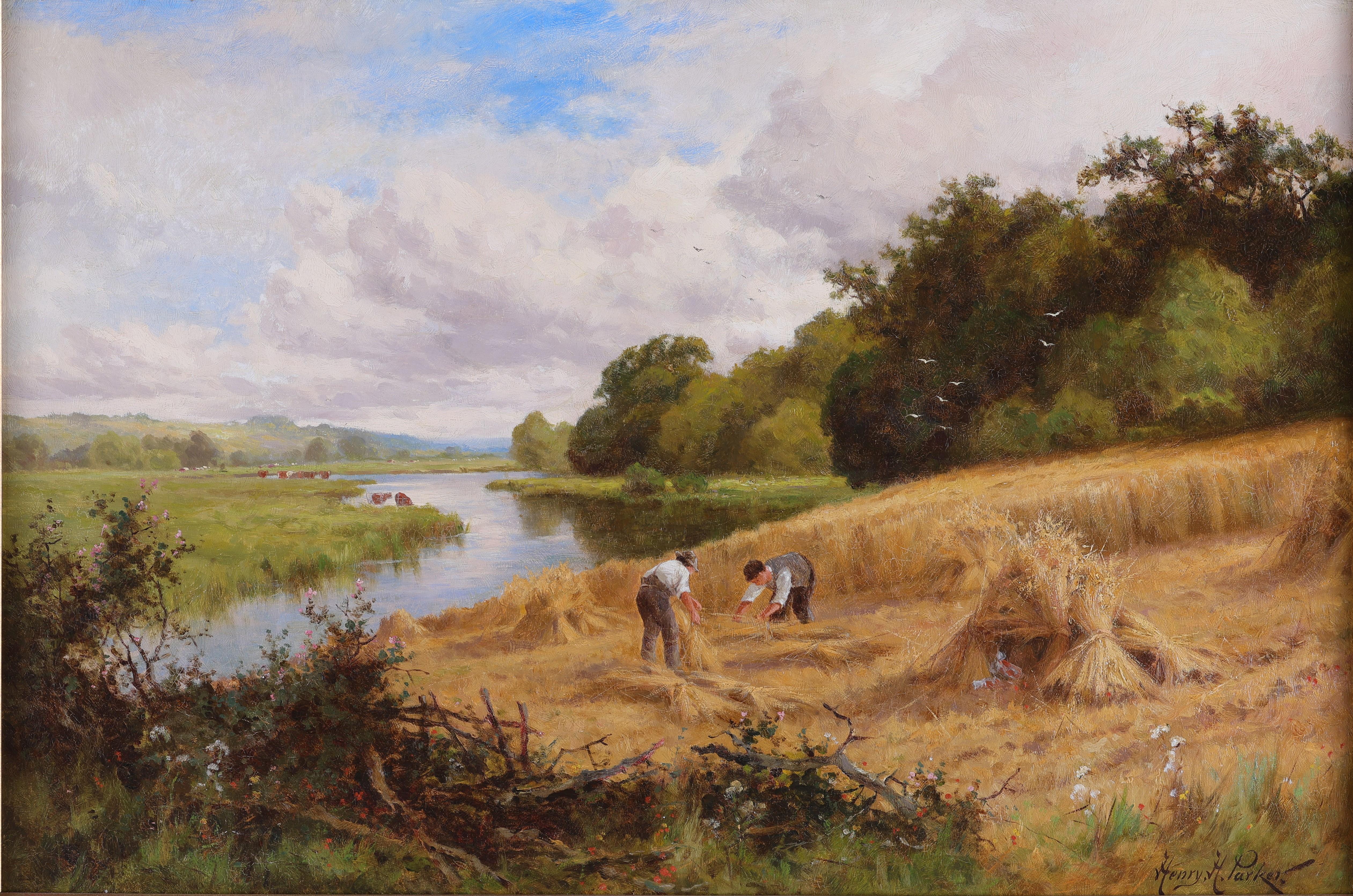 Arbeit in den Hayfields (Viktorianisch), Painting, von Henry H. Parker 