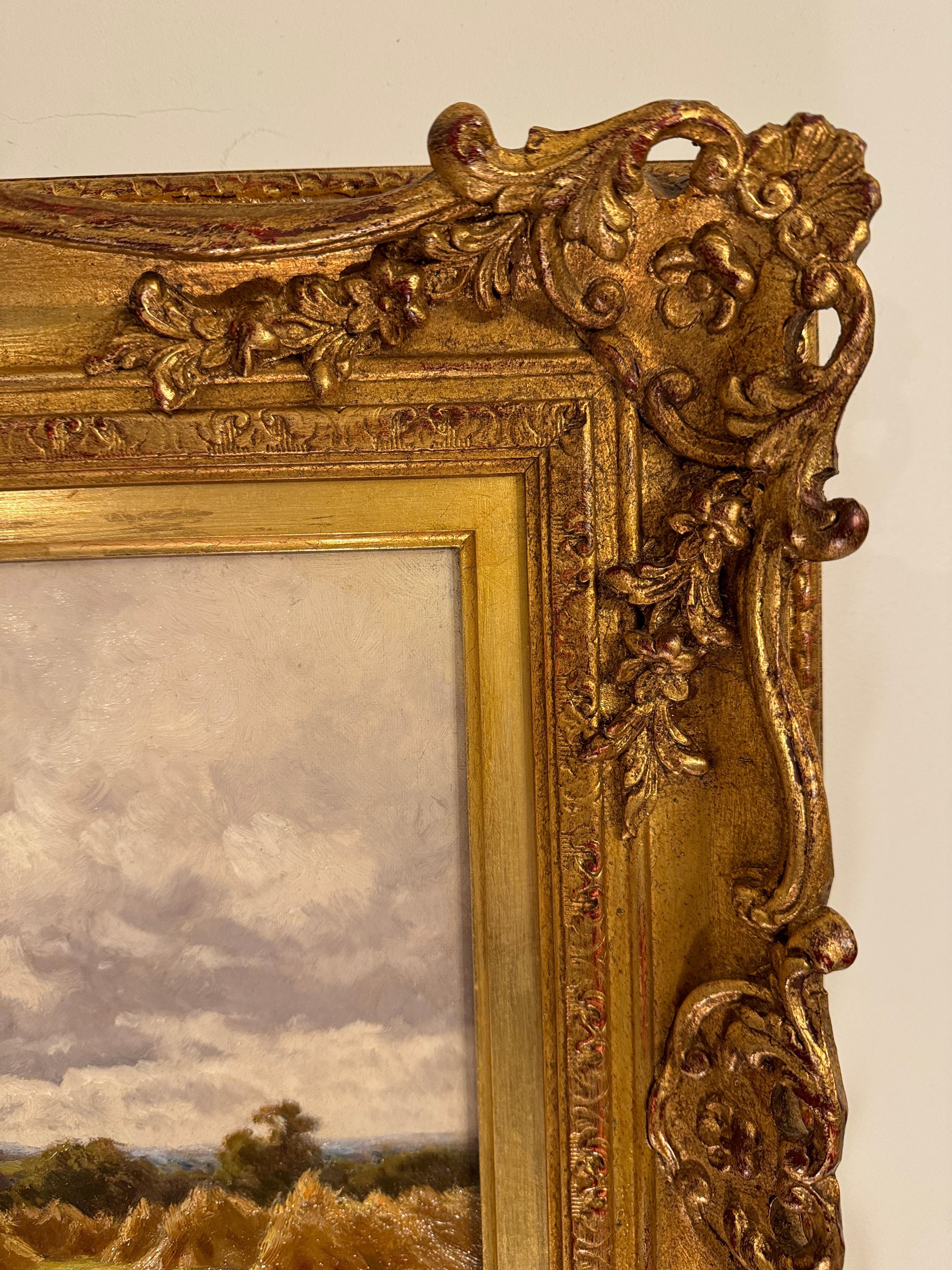 19th century Antique English Landscape at Harvest time 2
