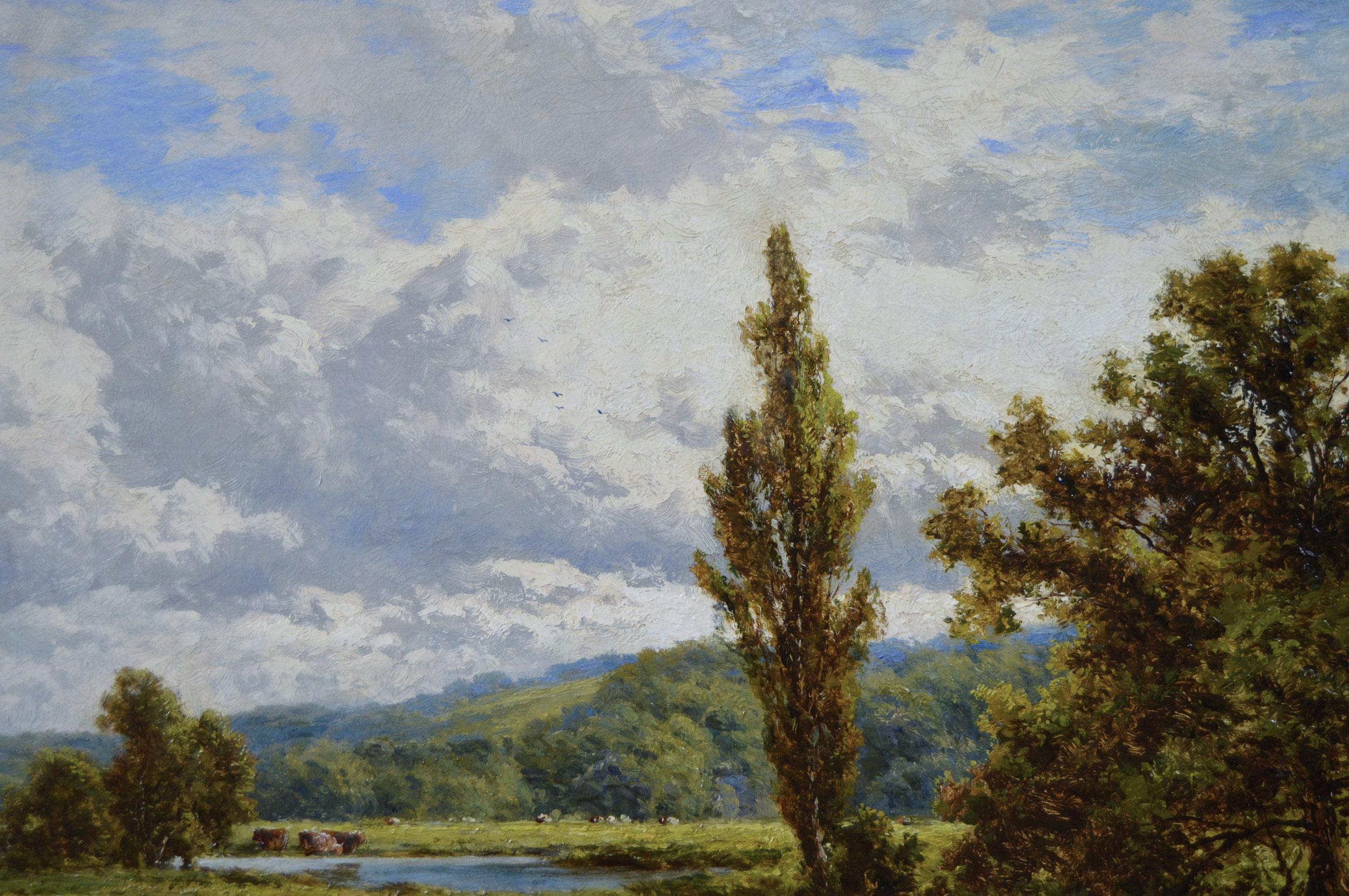 19th Century river landscape oil painting near Pangbourne For Sale 1